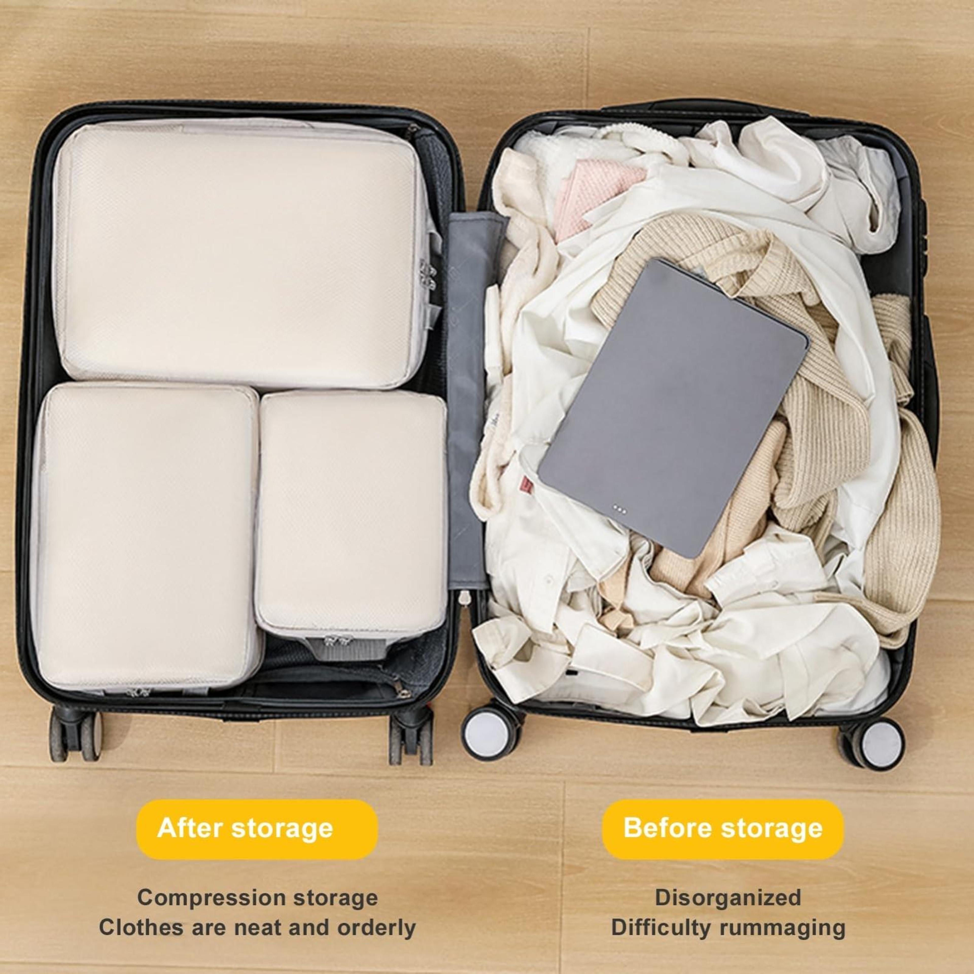 8 In 1 Compression Packing Cubes Set Expandable Travel Organizer Bags For Smart Luggage Storage 3