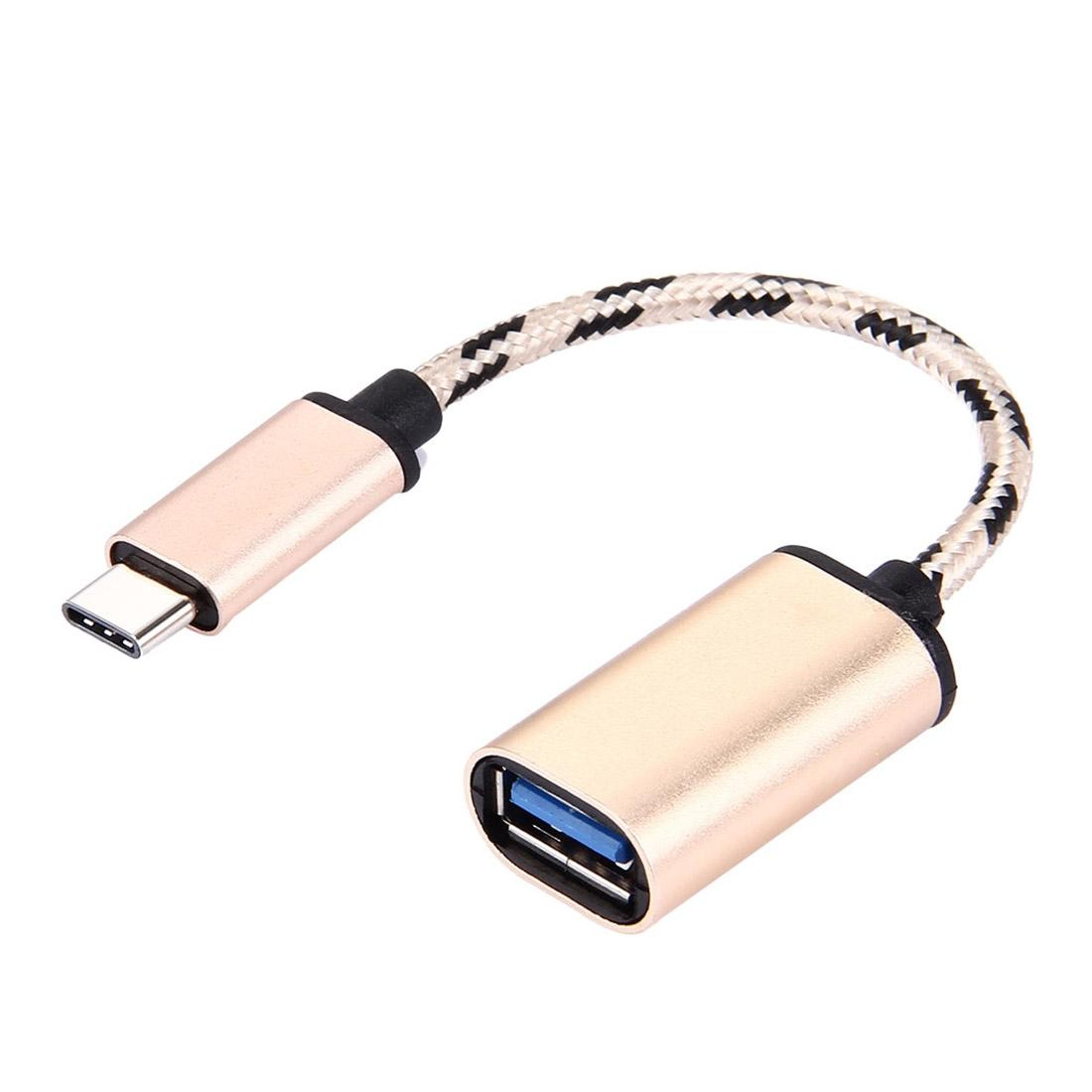 Compact USB C To USB Adapter Cable 15cm Woven Durable Type C Male To USB Female Converter 0