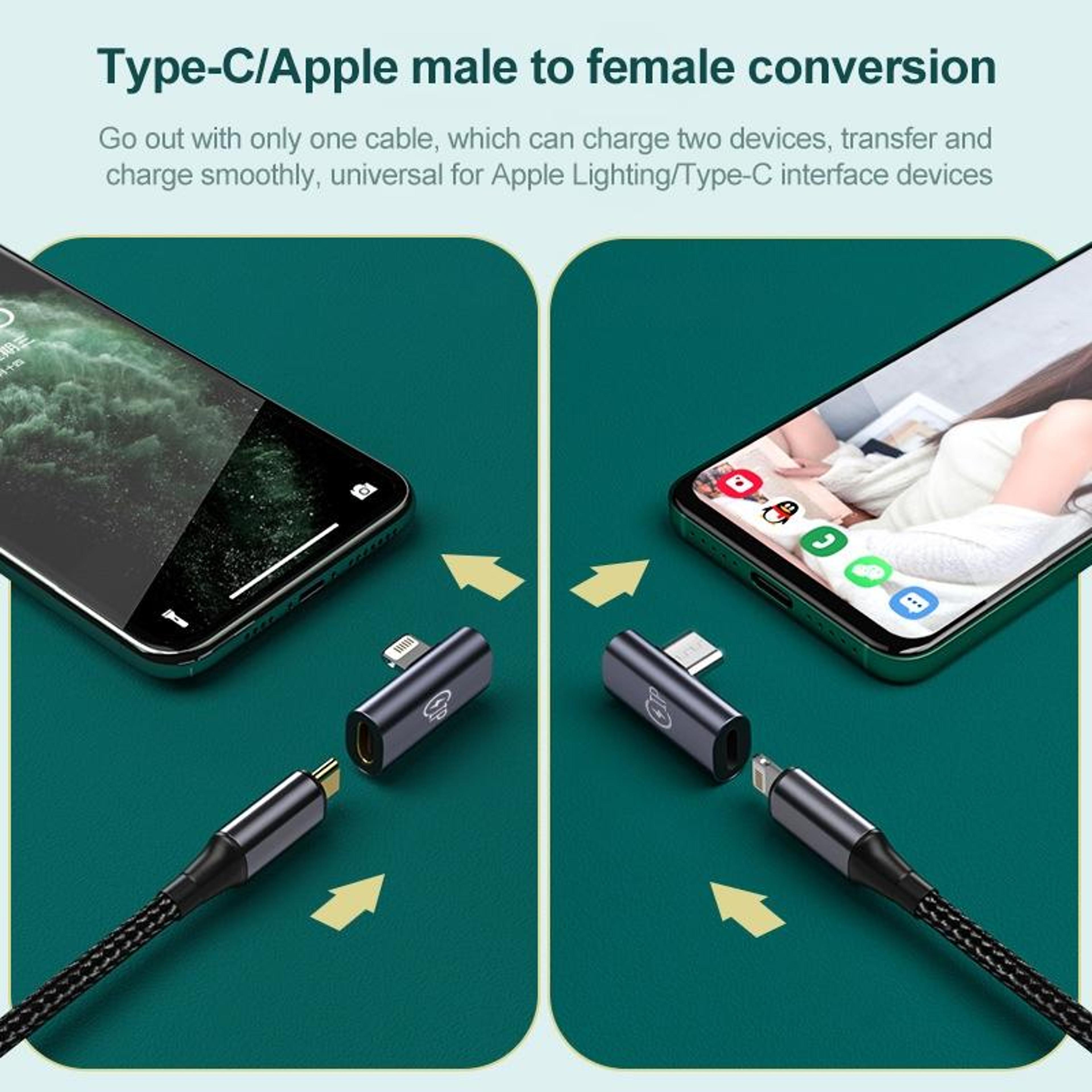 USB C Adapter Fast Charging 10Gbps Right Angle USB Type C Extender 3