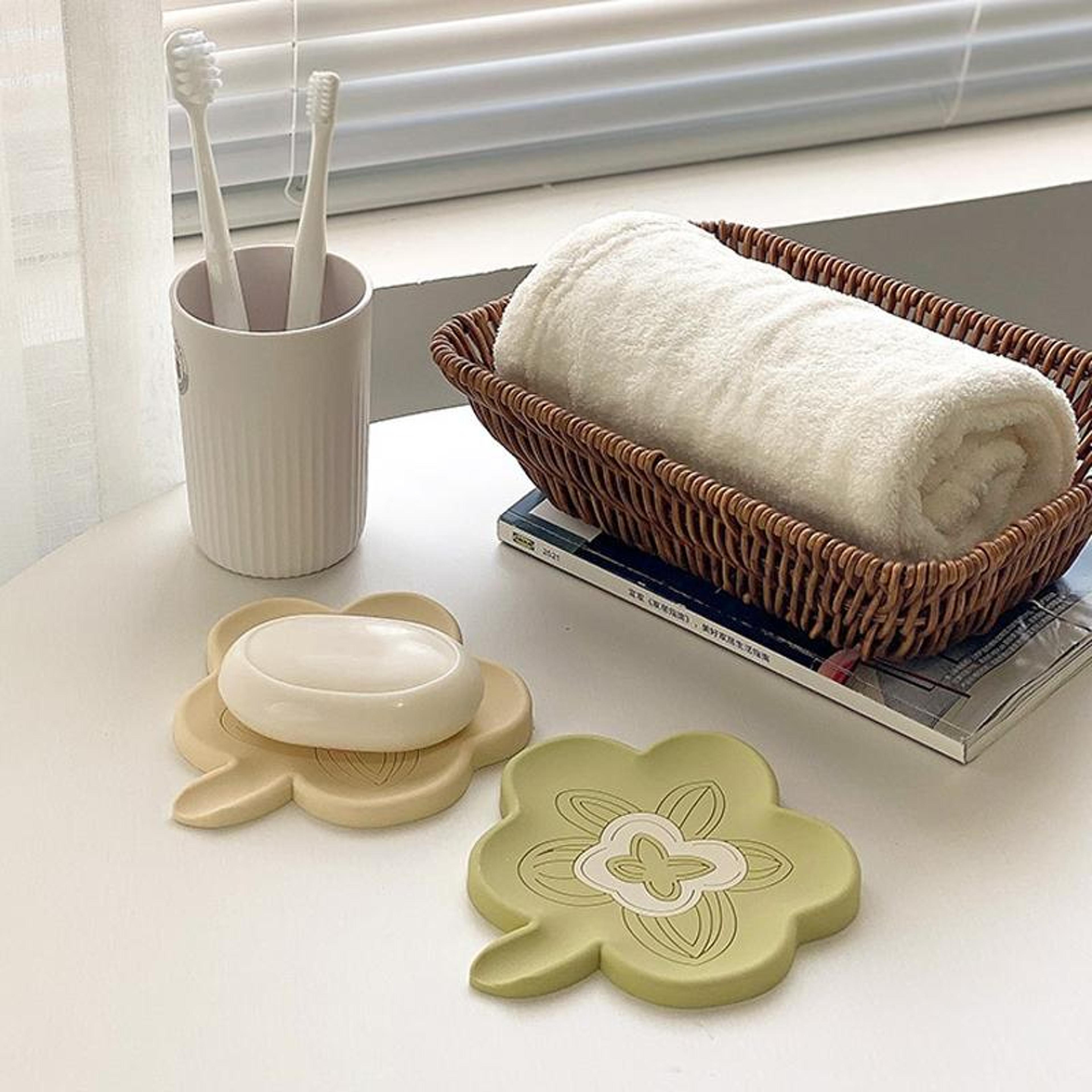 Self Draining Silicone Soap Dish Non Slip Drainage Holder 6