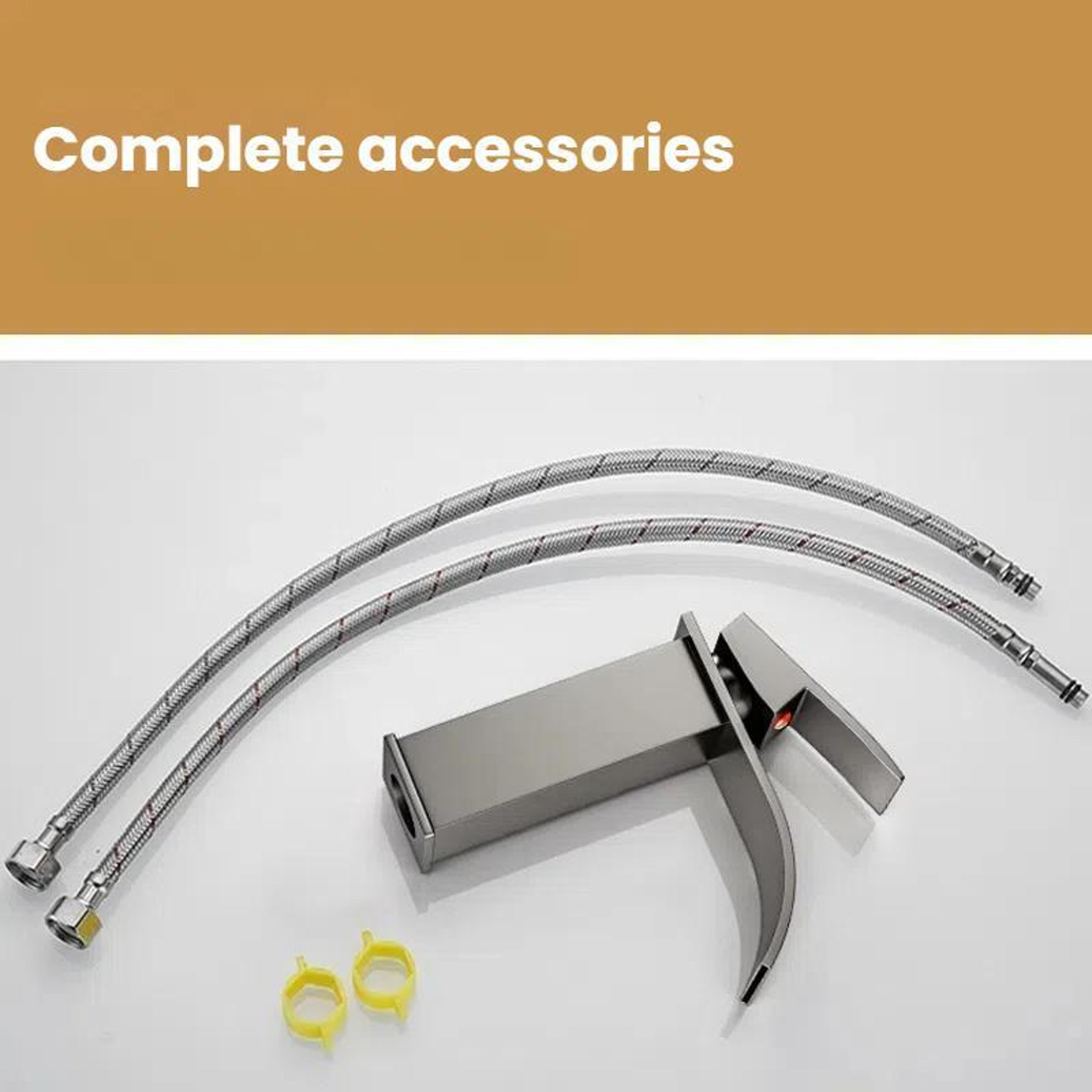 Waterfall Bathroom Faucet Stainless Steel Hot Cold Mixer Tap For Sink Basin 5