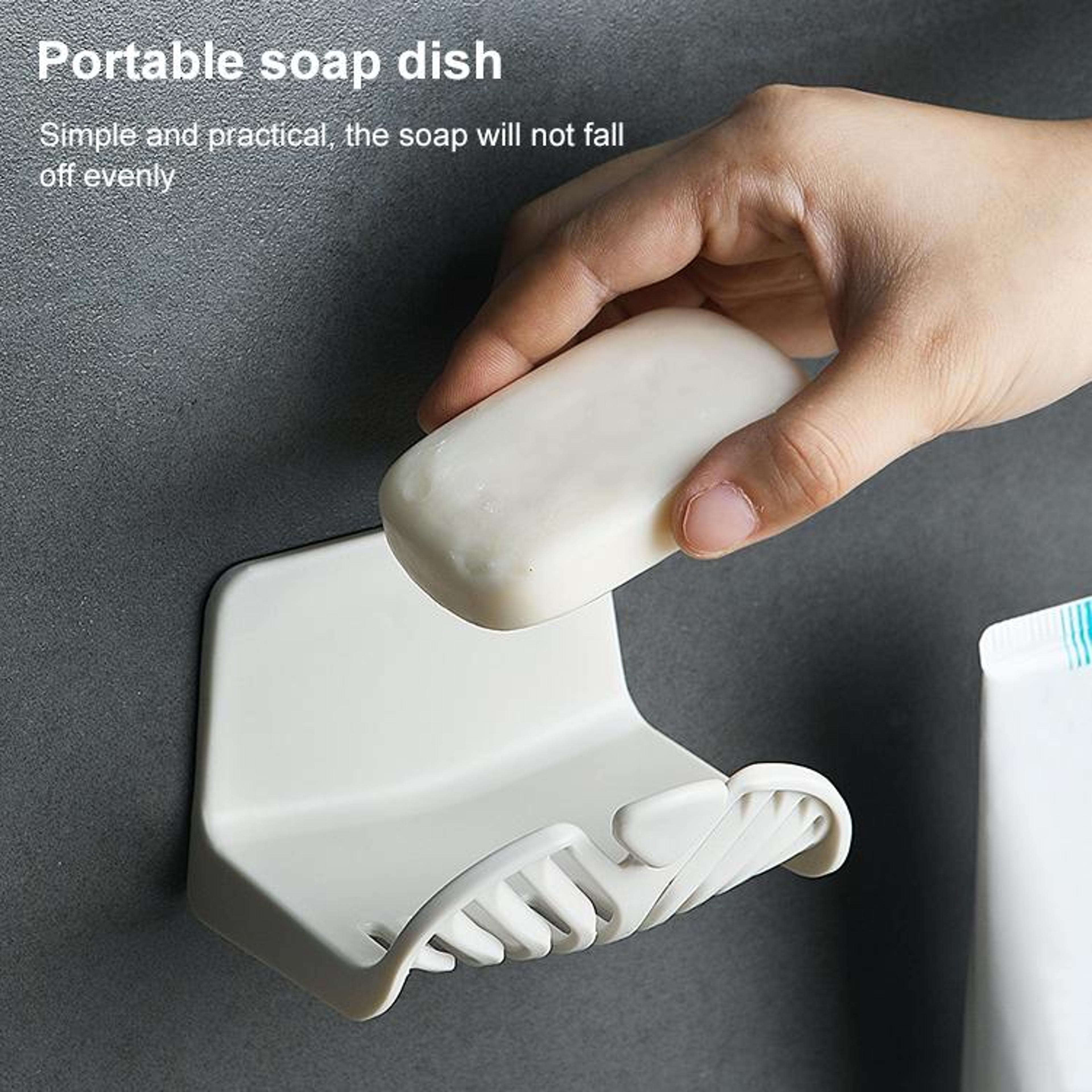 Wall Mounted Soap Dish  Drain Rack Bathroom Organizer ABS Soap Holder 8