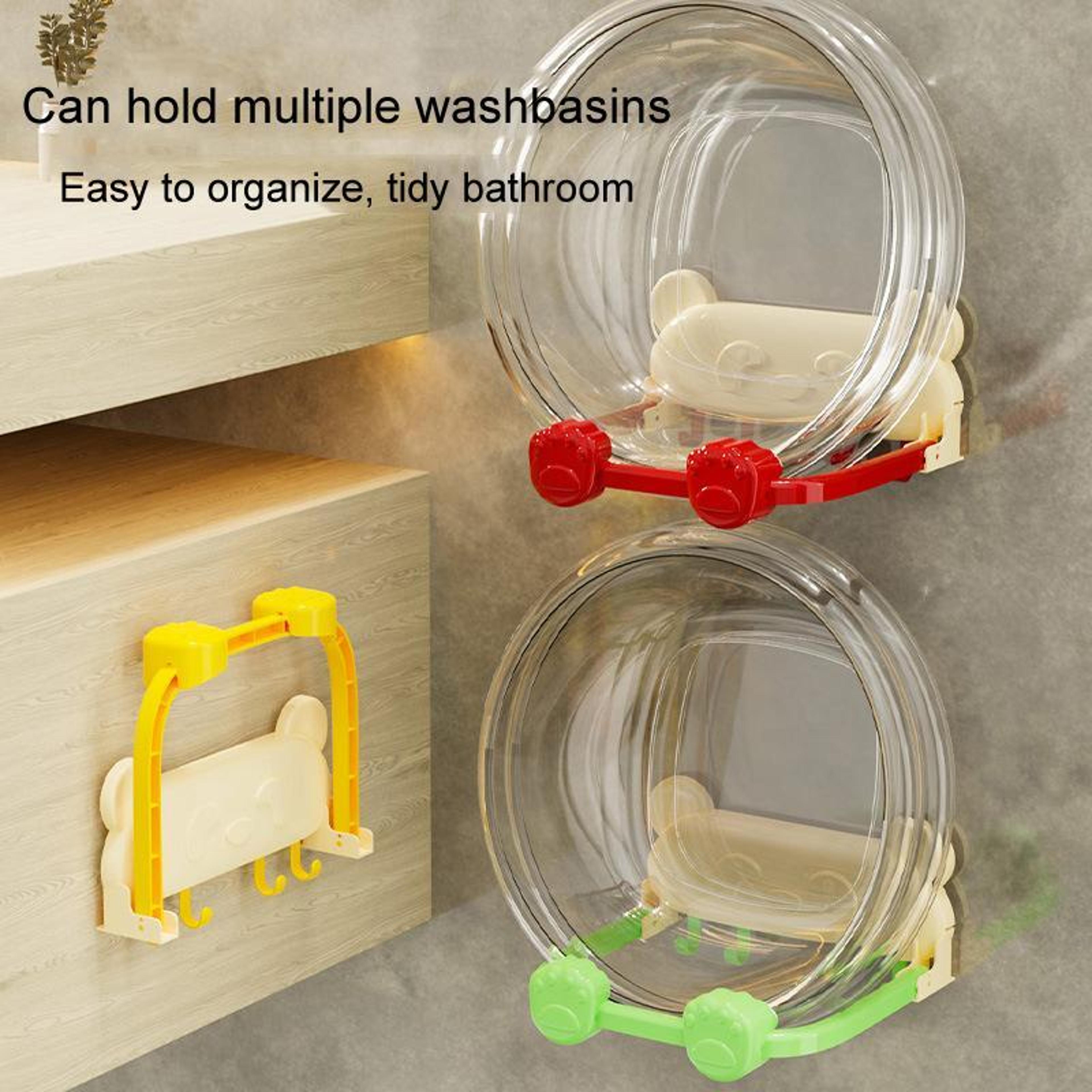 Foldable Suction Cup Basin Rack No Drill Bathroom Shelf 1