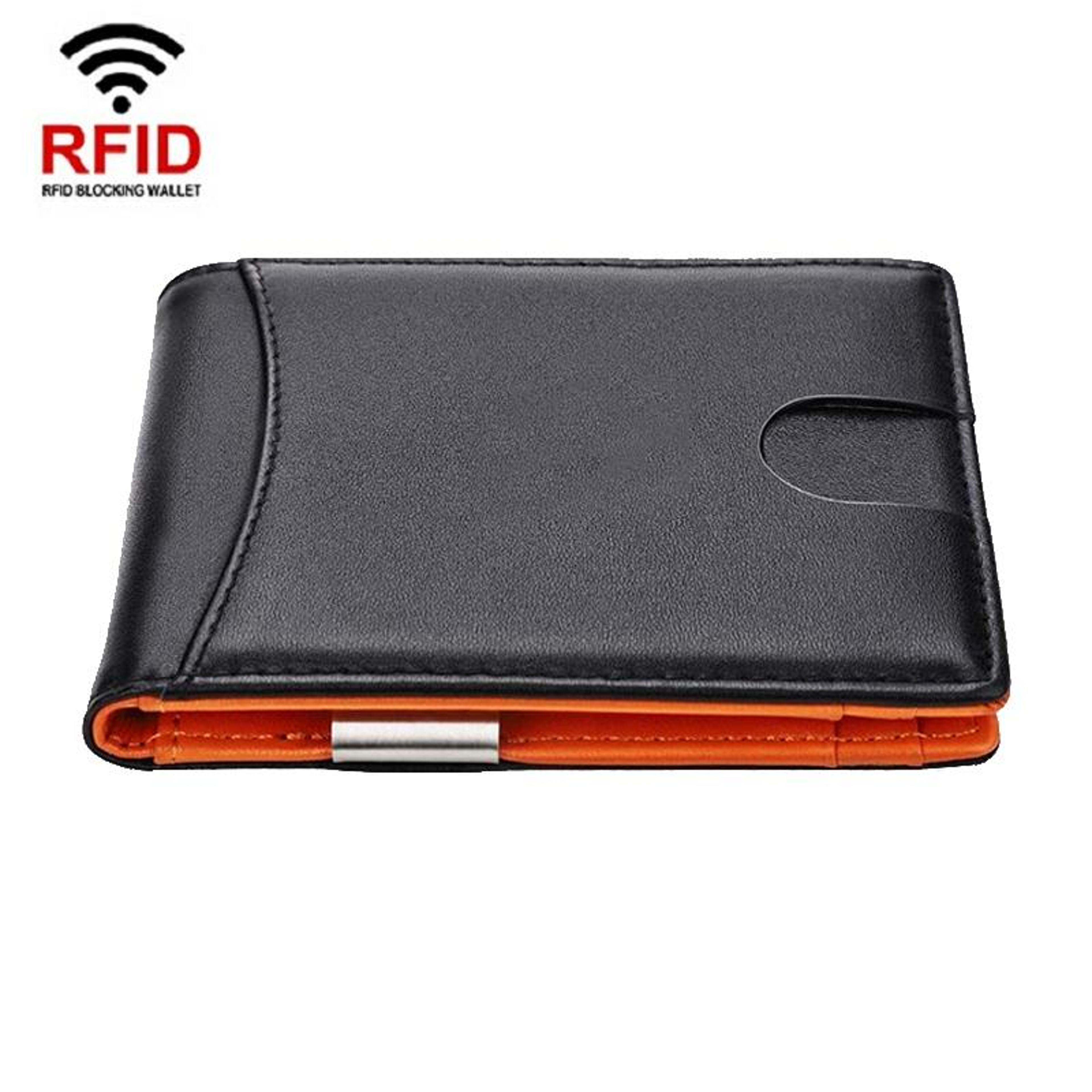 RFID Blocking Leather Card Holder Wallet With Coin Pocket Slim AntiTheft Credit Card Wallet 2