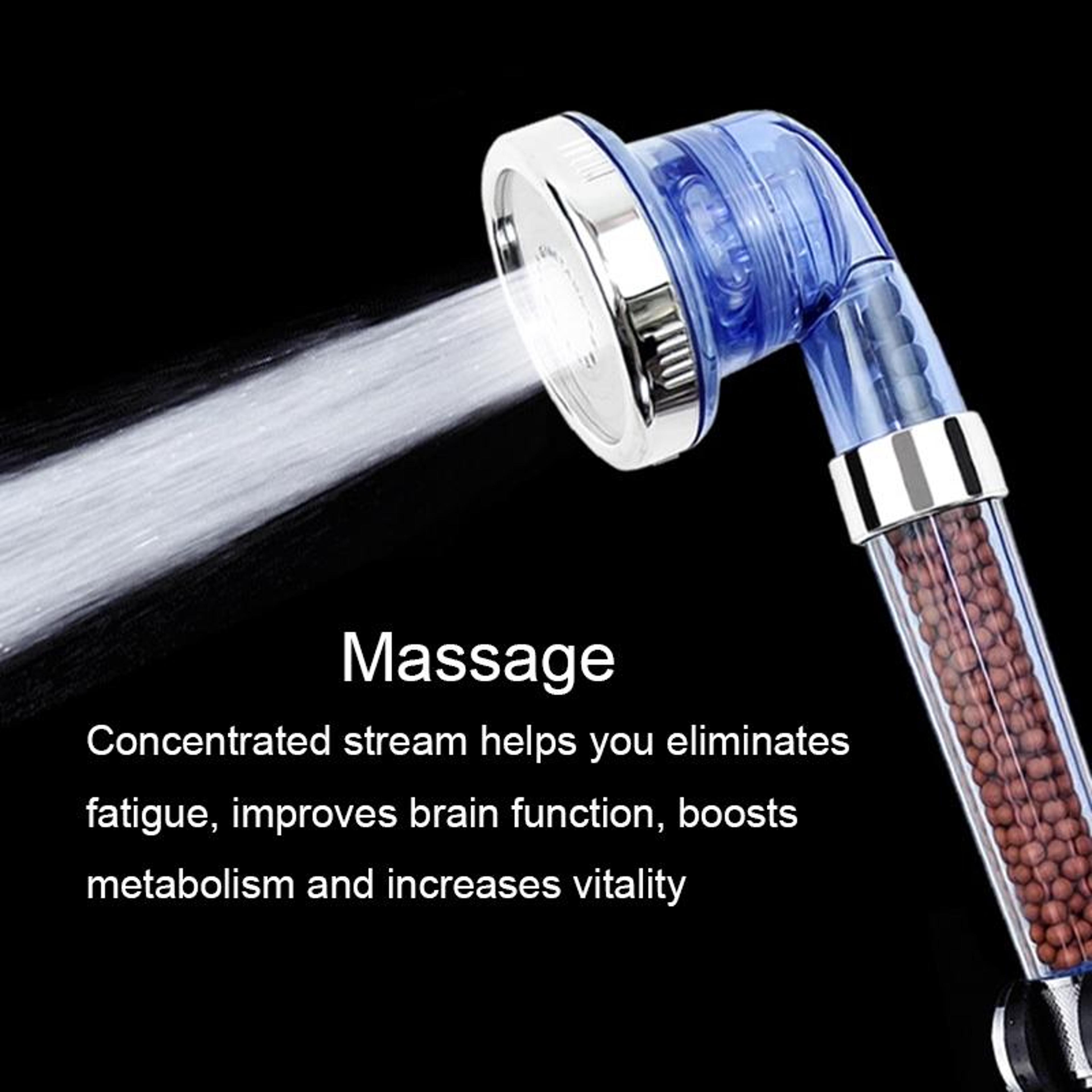 High Pressure Filtered Shower Head With Negative Ion Beads  3 Spray Modes 5