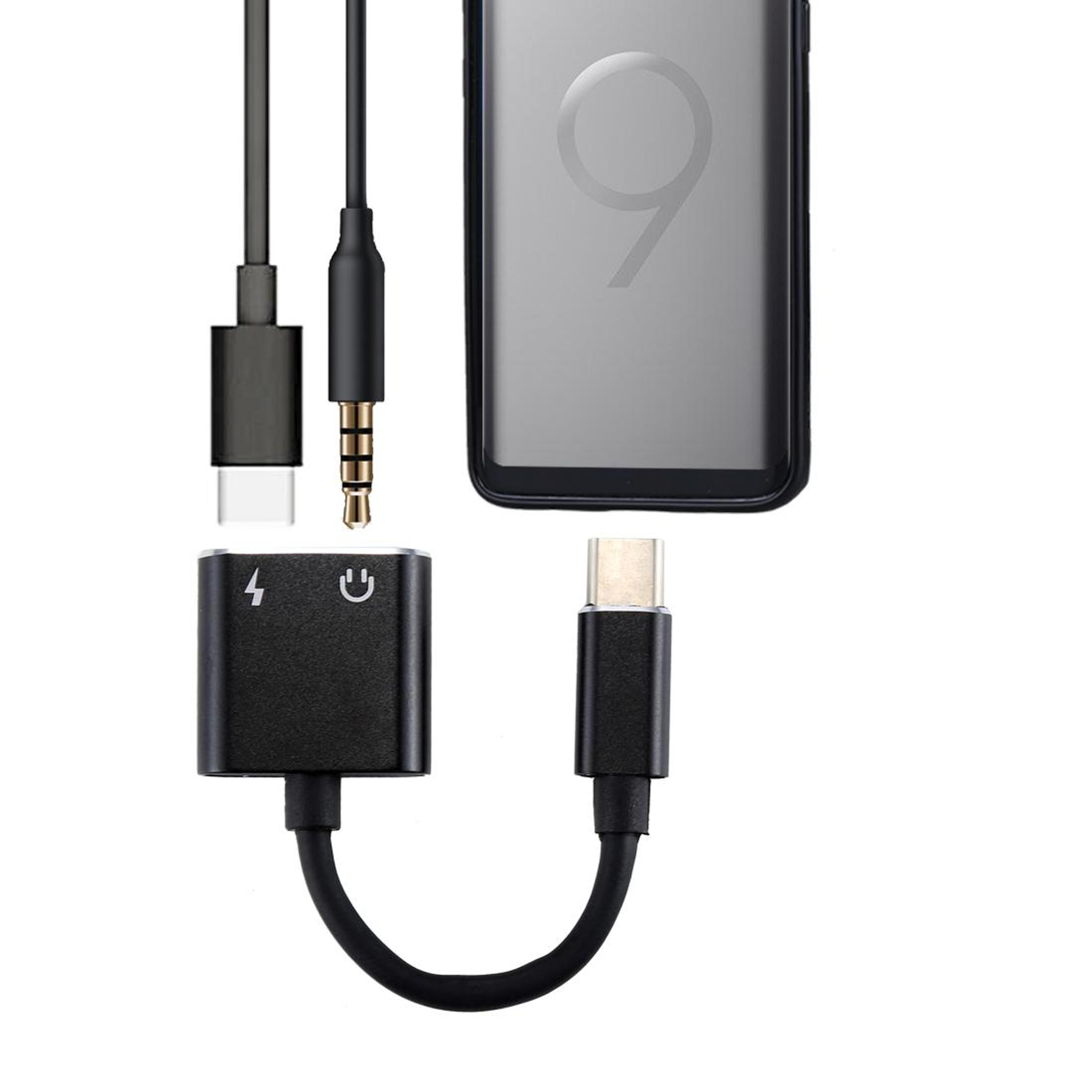 2 In 1 USB C Audio Adapter With Charging Splitter For Headphones And Power 3