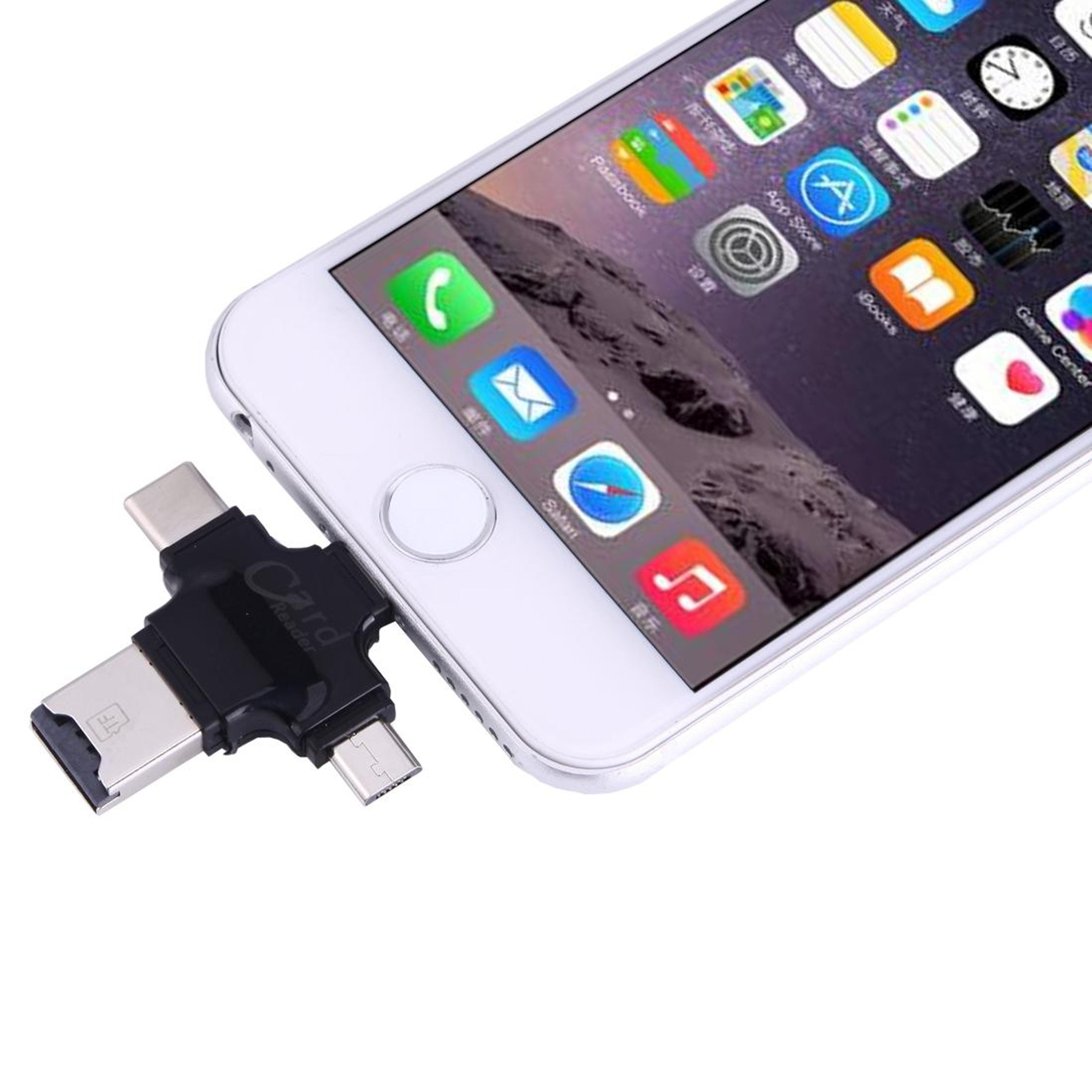 4 In 1 USB C Card Reader For IPhone Android Multi Port TF Memory Adapter 1
