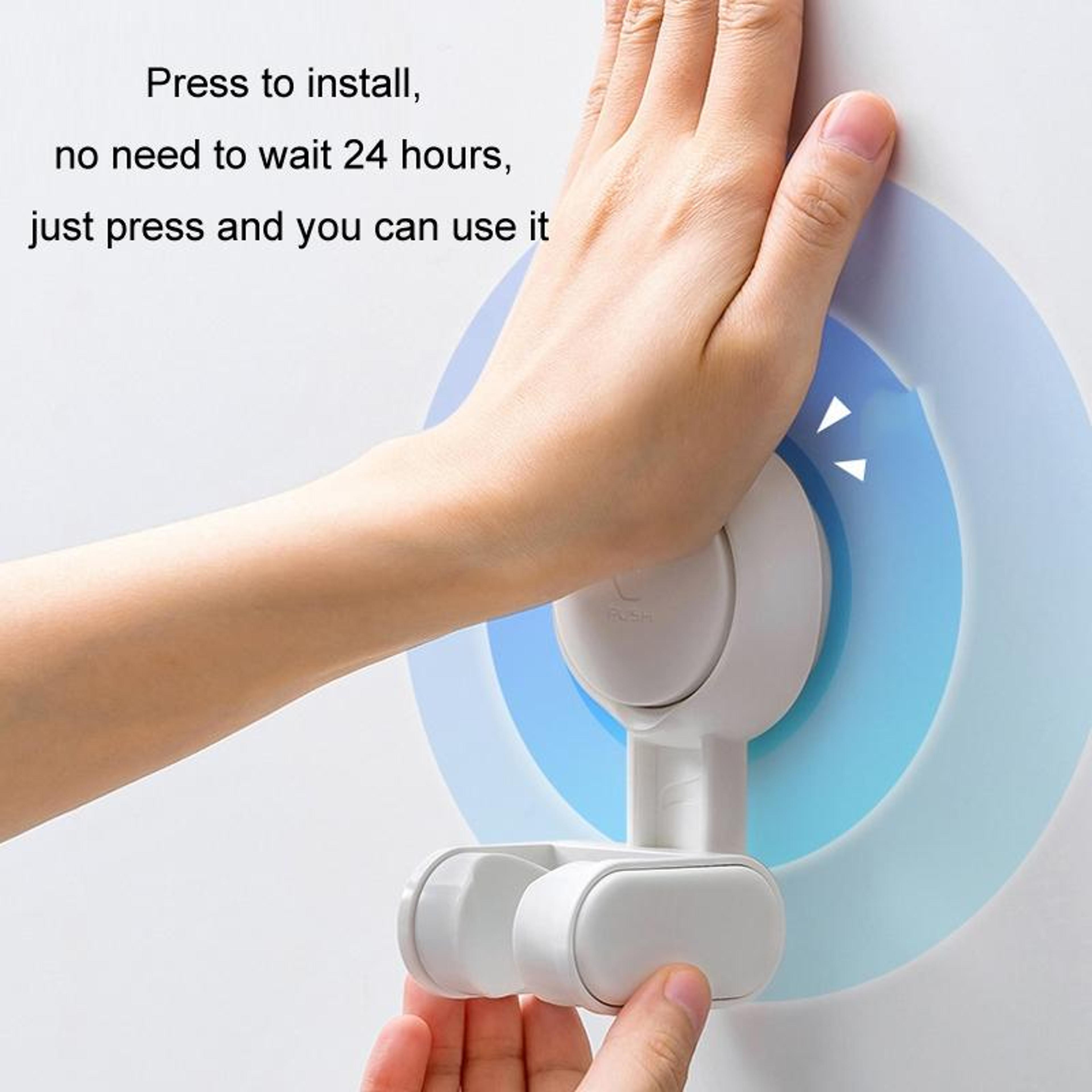 Adjustable Suction Shower Head Holder No Drill Wall Mount Bracket 2
