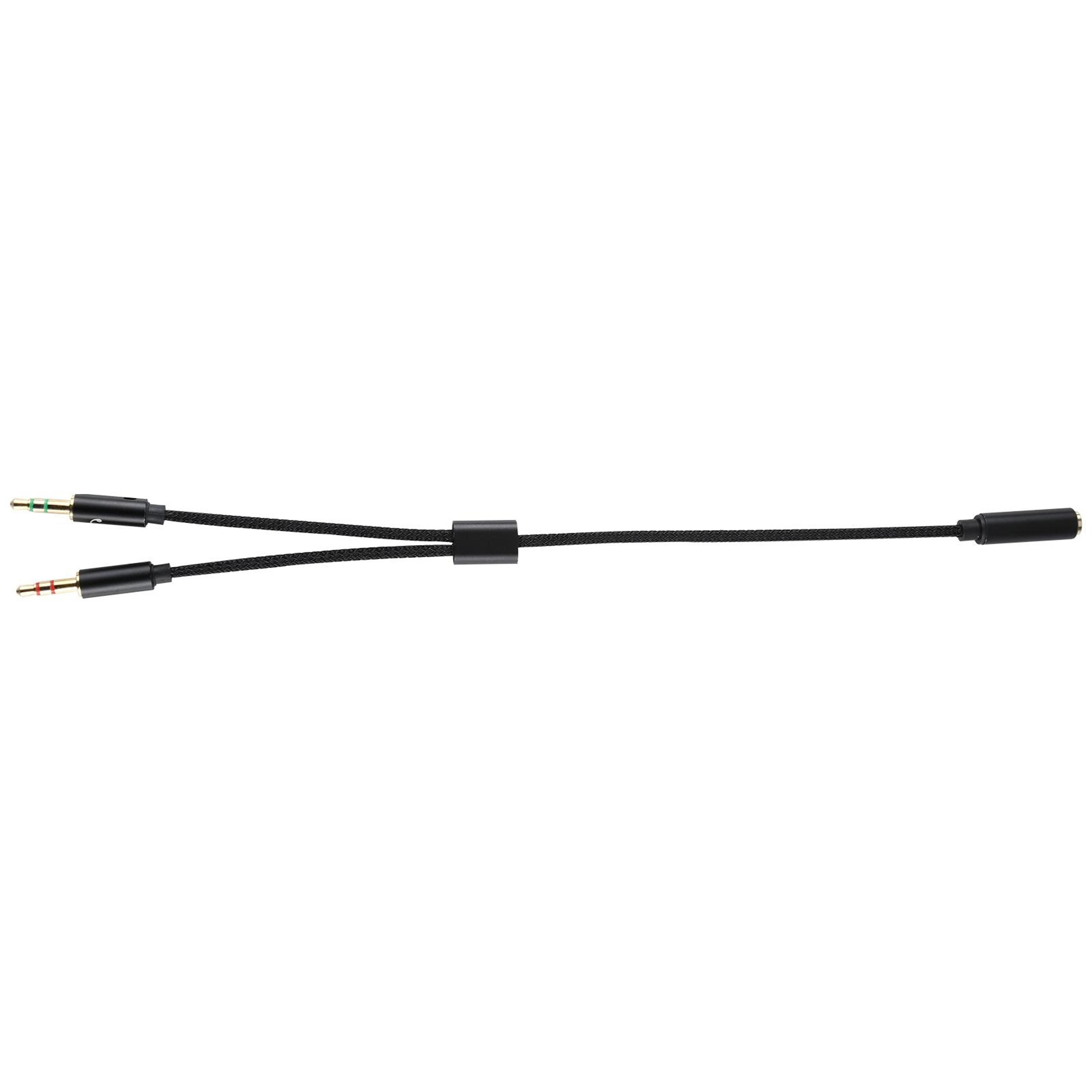 2 In 1 Audio Splitter Headphone Mic Adapter Braided AUX Cable 1