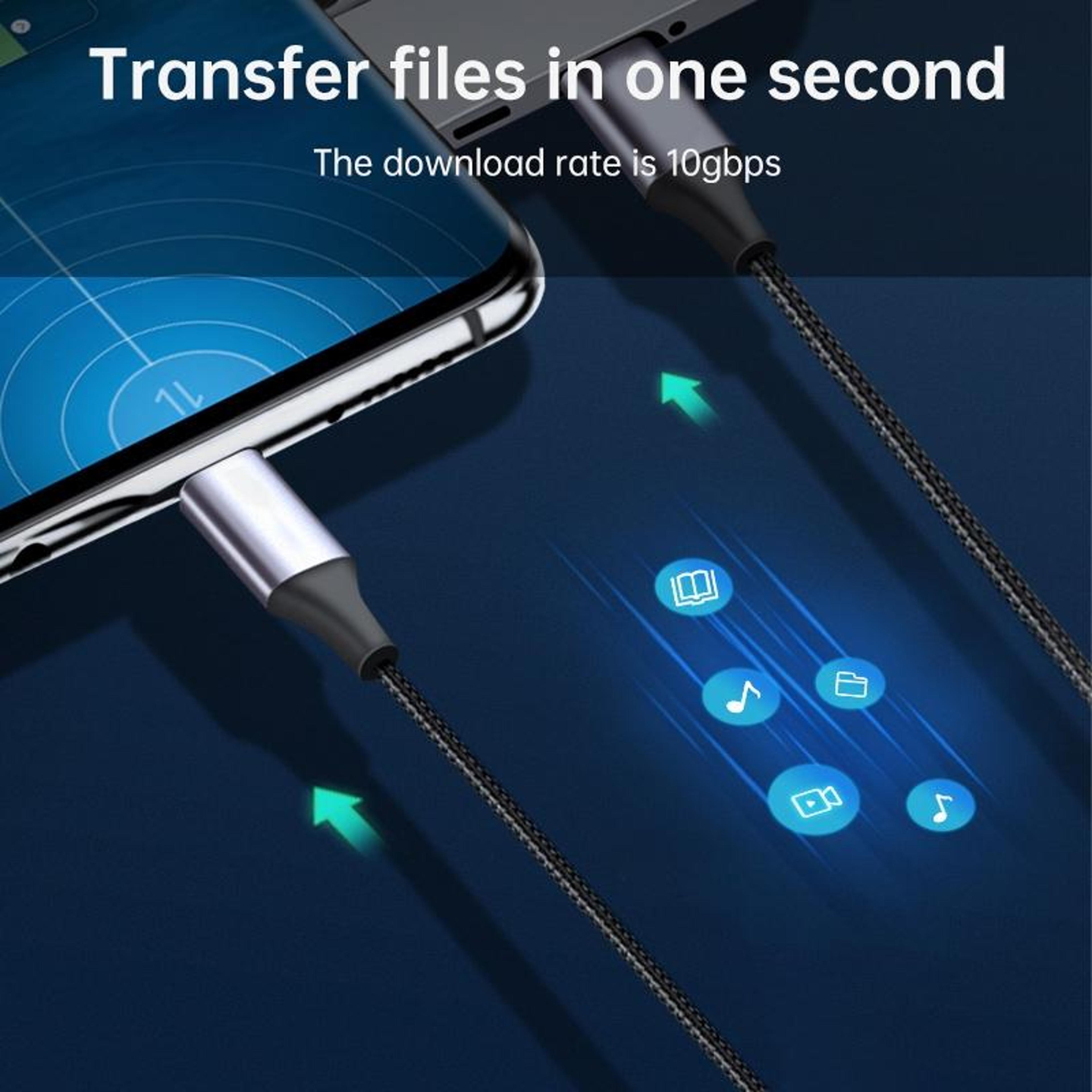 High Speed USB C To USB C Cable 10Gbps Fast Charging Durable Braided Type C Cord 9