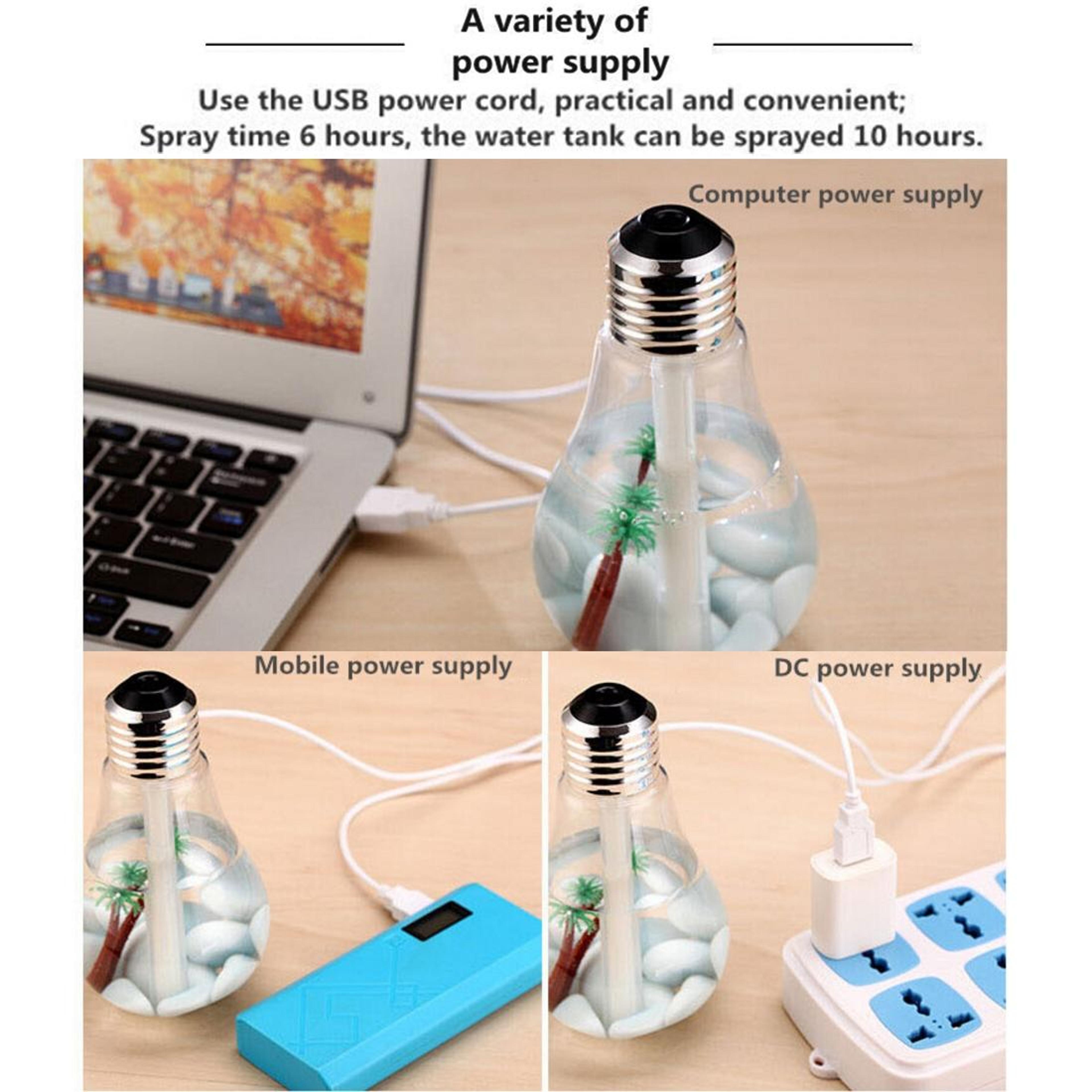 Bulb Shape Aromatherapy Humidifier Essential Oil Diffuser Portable Air Humidifier LED For Home Offi 2