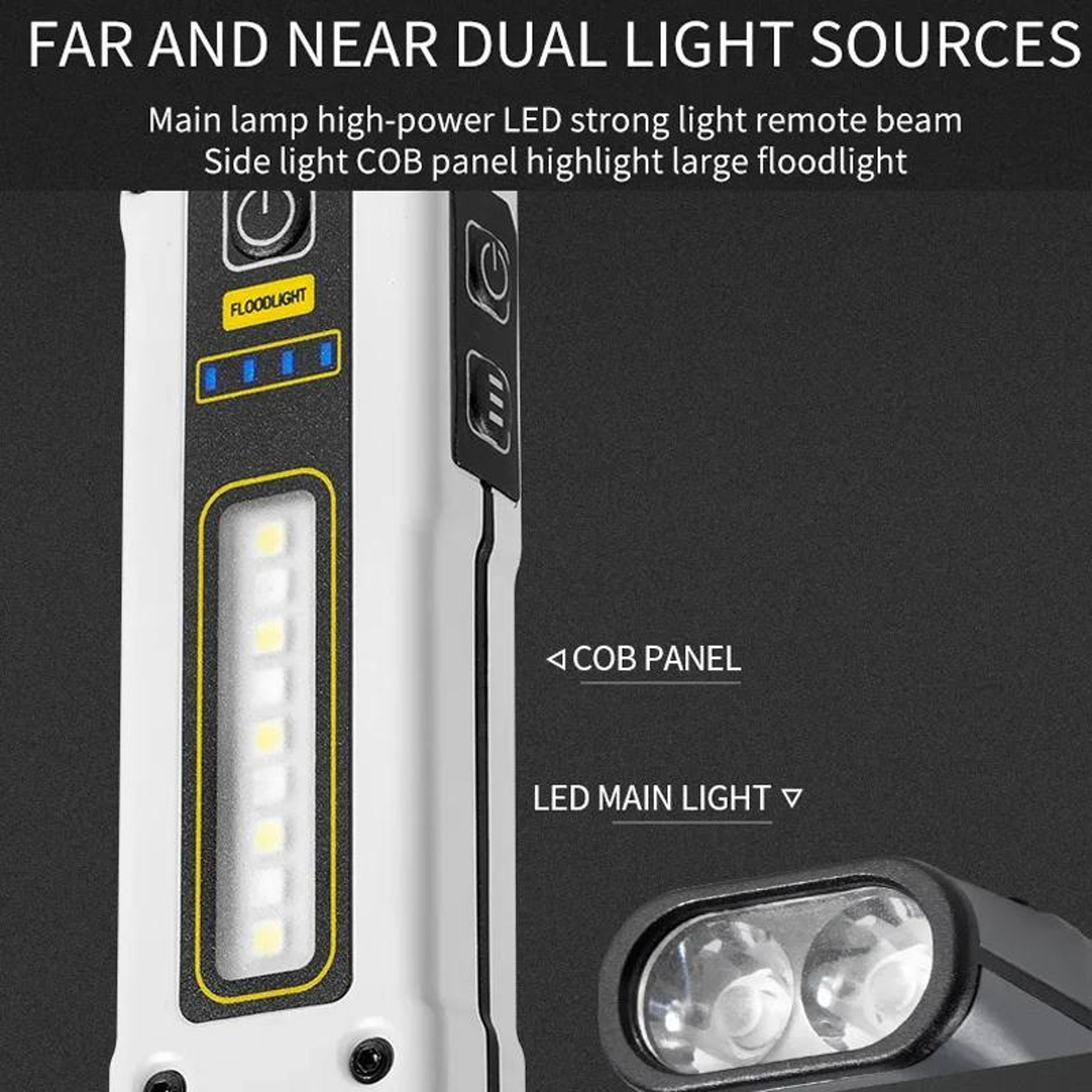 LED Work Light With Power Display Magnetic COB Flashlight For Emergency Repair  Outdoor Use 8
