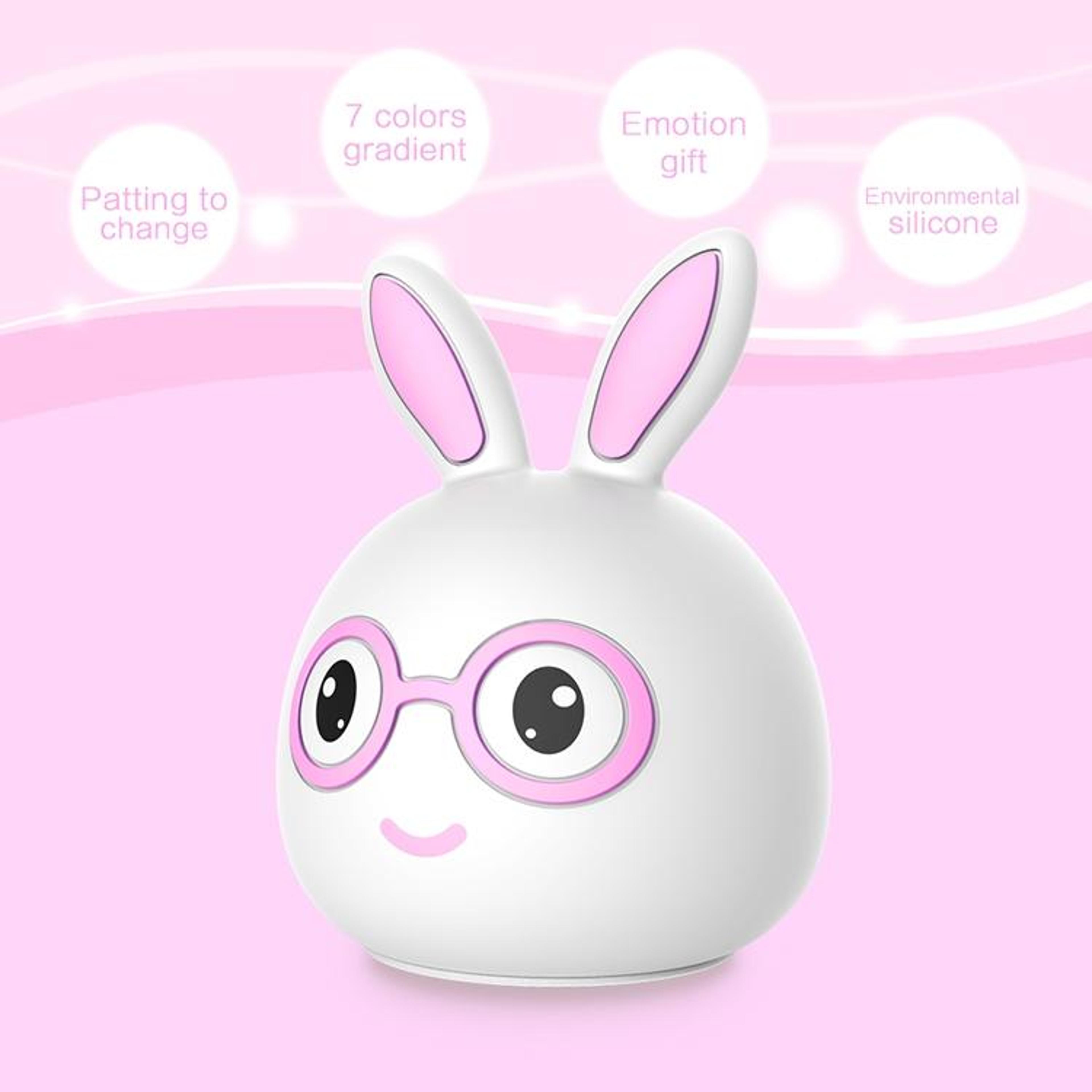 3D LED Rabbit Night Light Touch Control USB Rechargeable Lamp For Kids  Bedroom Decor 10