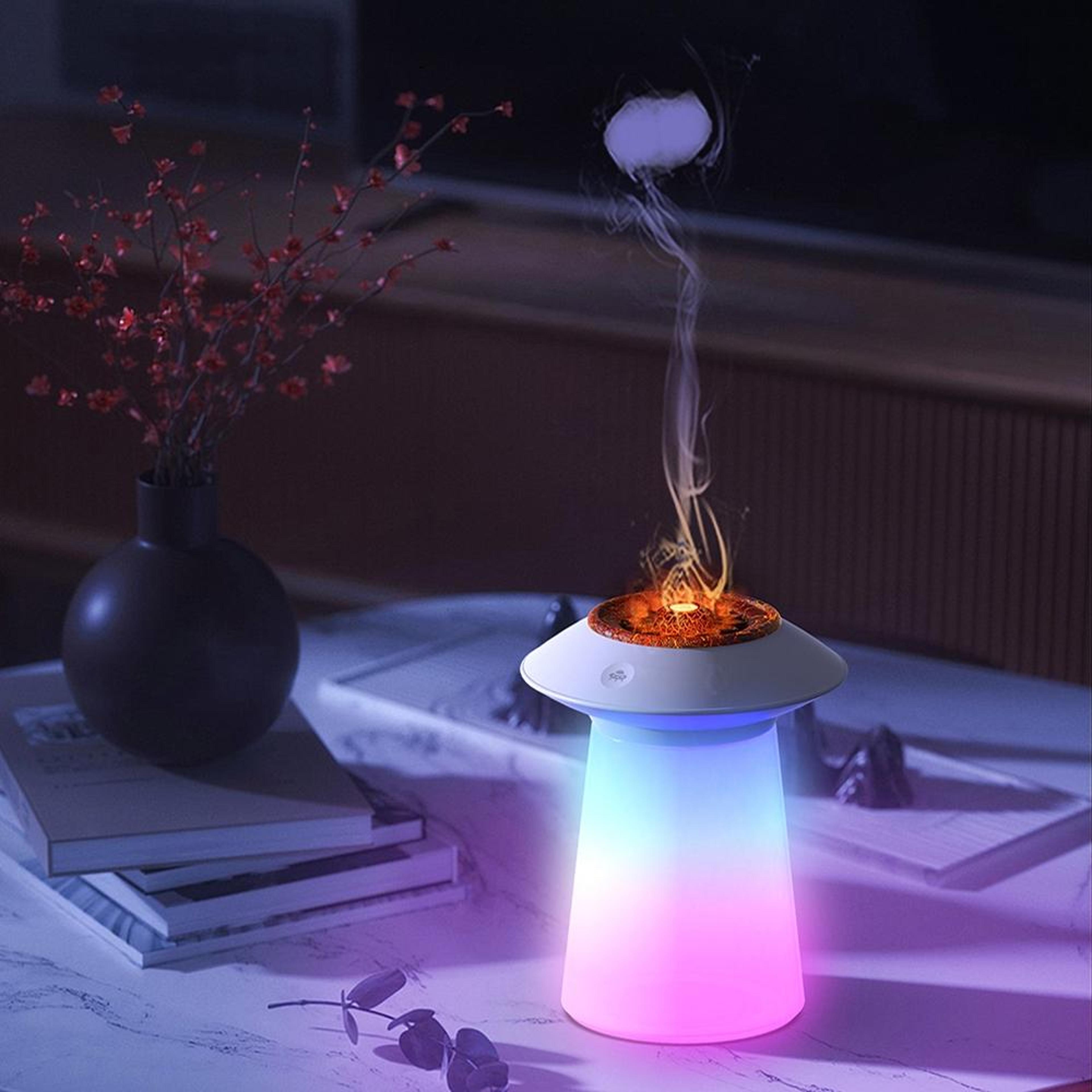 Sound Reactive RGB Flame Humidifier With Aromatherapy Diffuser And LED Mood Light 0