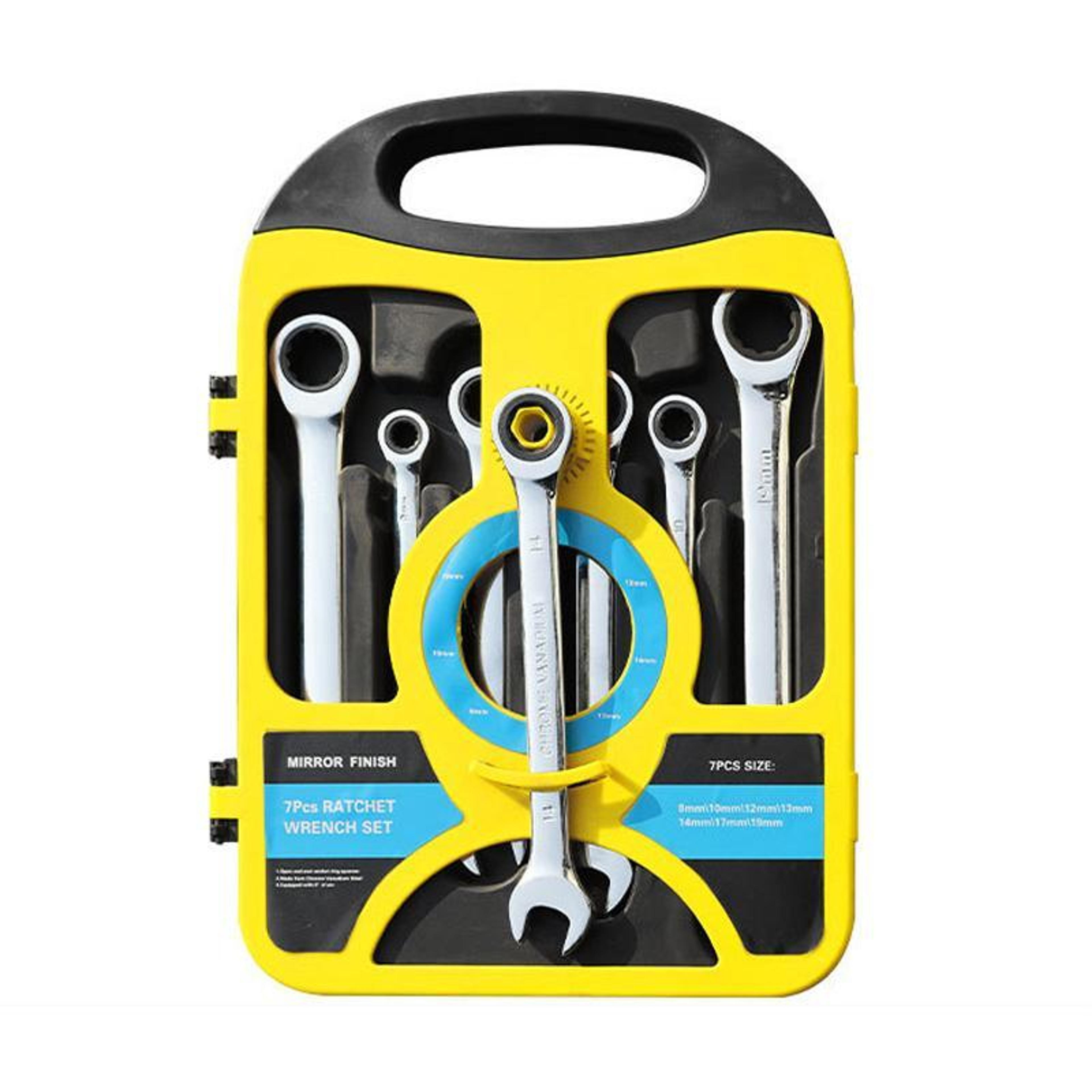 dual drive ratchet wrench set 8-19mm quick release non slip socket spanner