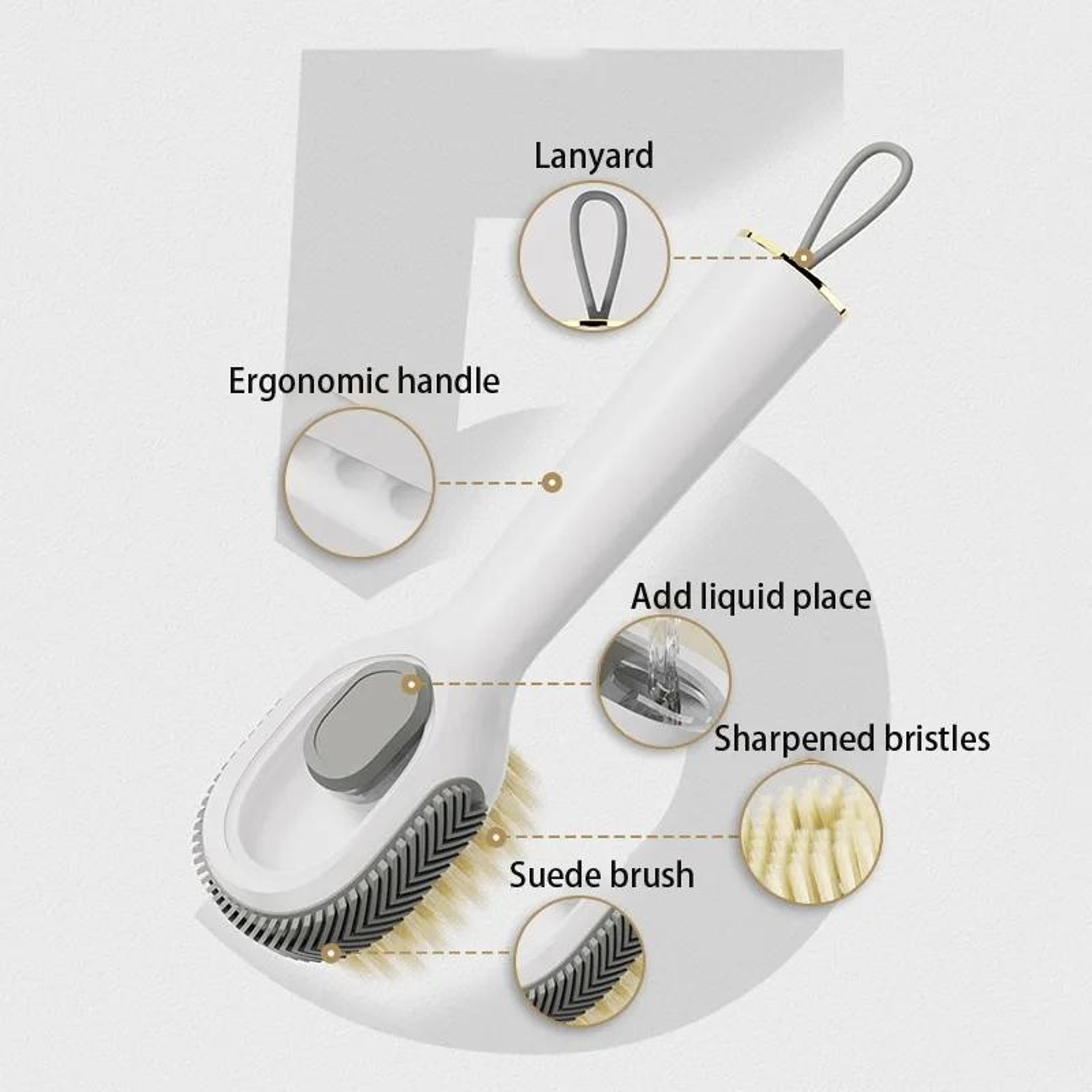 Liquid Shoe Brush With Soap Dispenser Soft Bristle Laundry Cleaning Brush 2