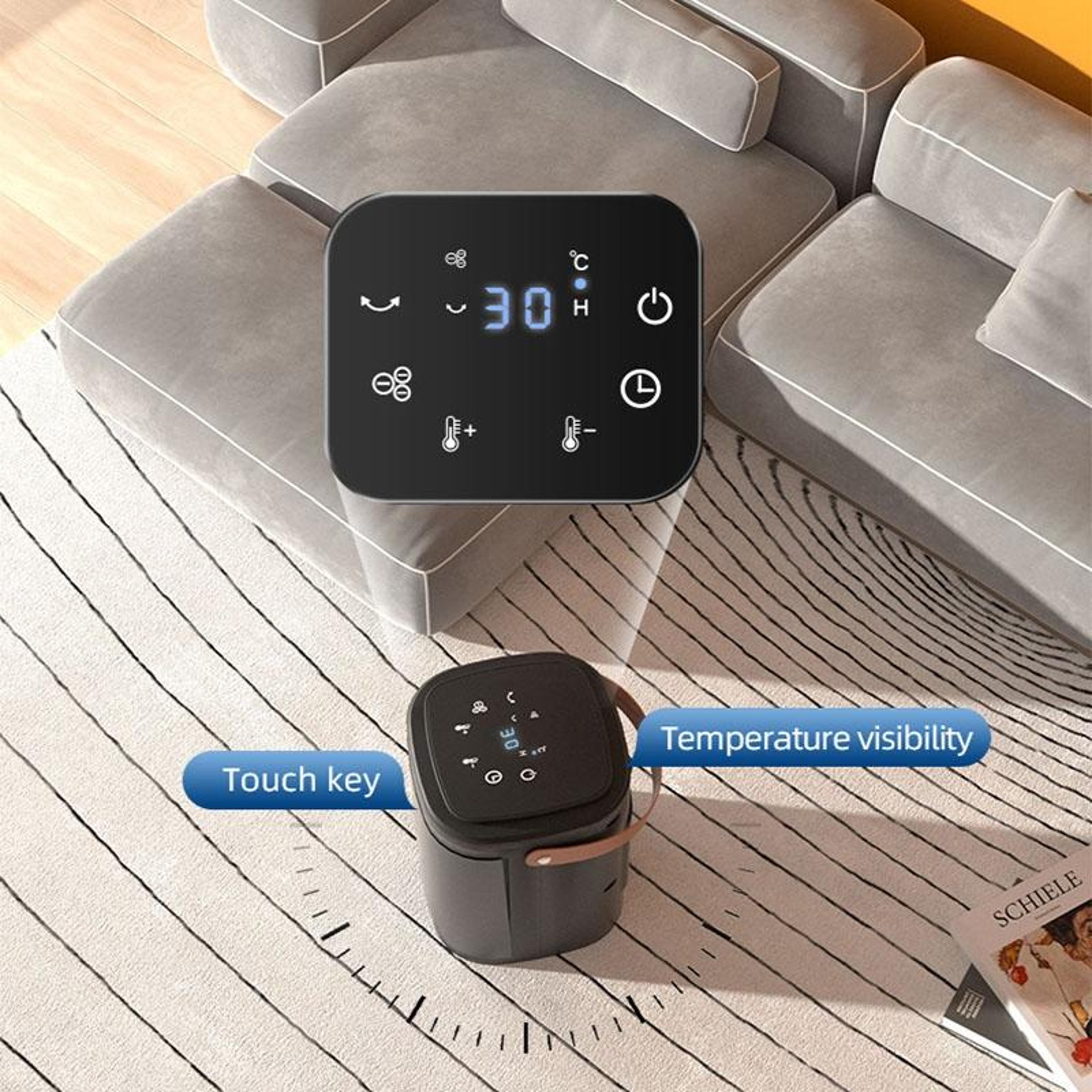 Portable PTC Heater With Remote Control  Touch Screen Desktop Space Heater 6
