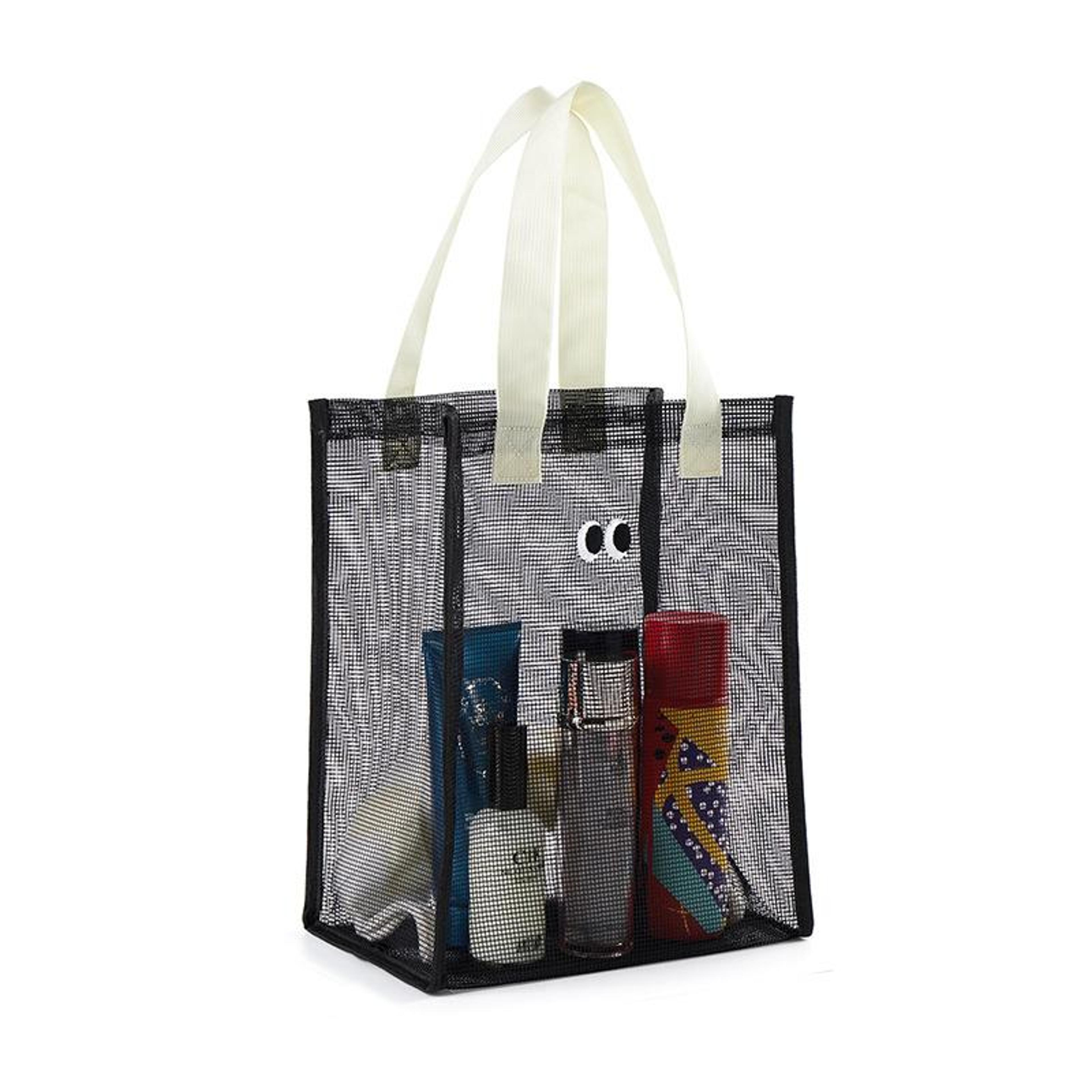 Cute Eyes Mesh Beach Bag For Swimming Toiletries And Pool Essentials 8