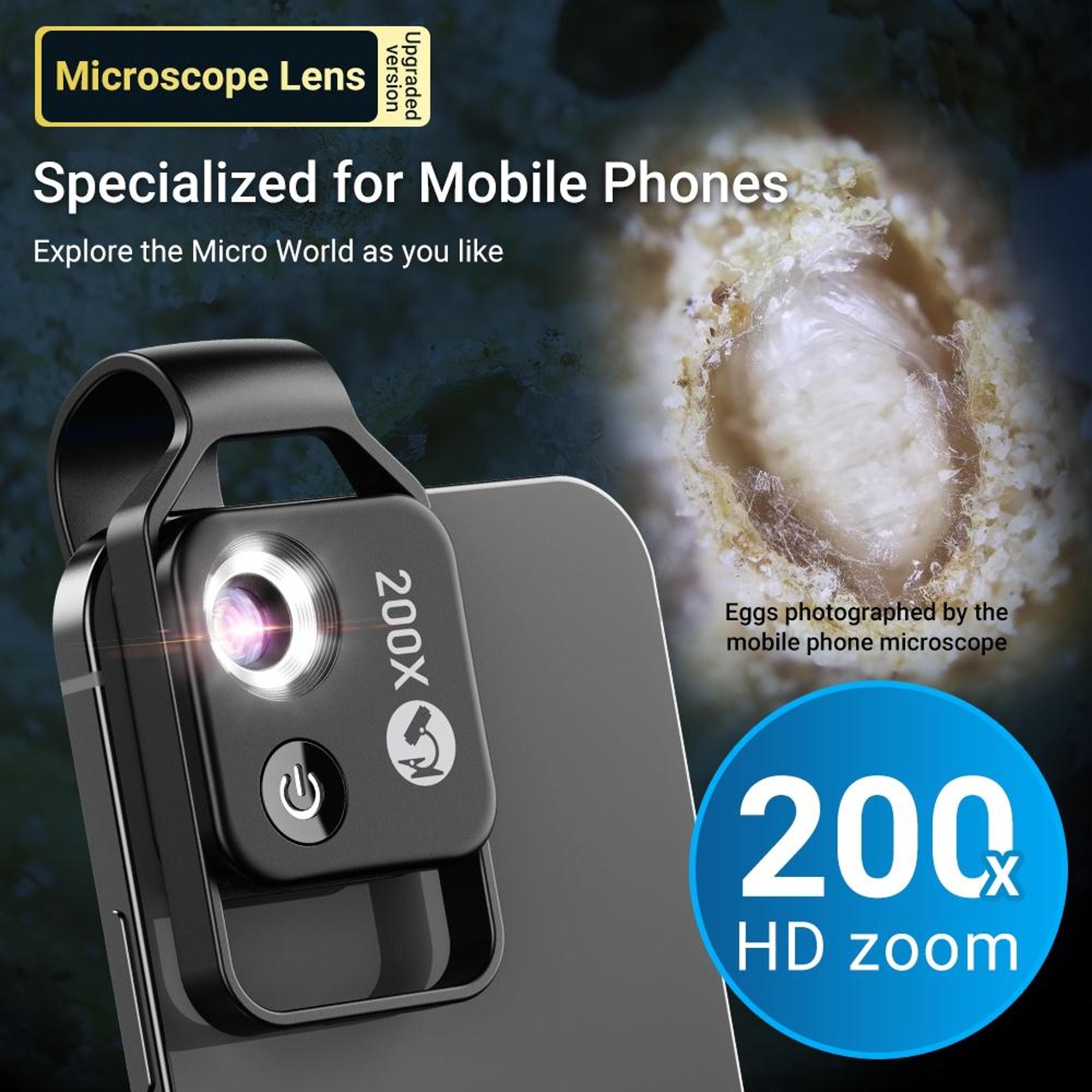 Smartphone Microscope Lens With CPL  LED Light For Kids Science Exploration 9
