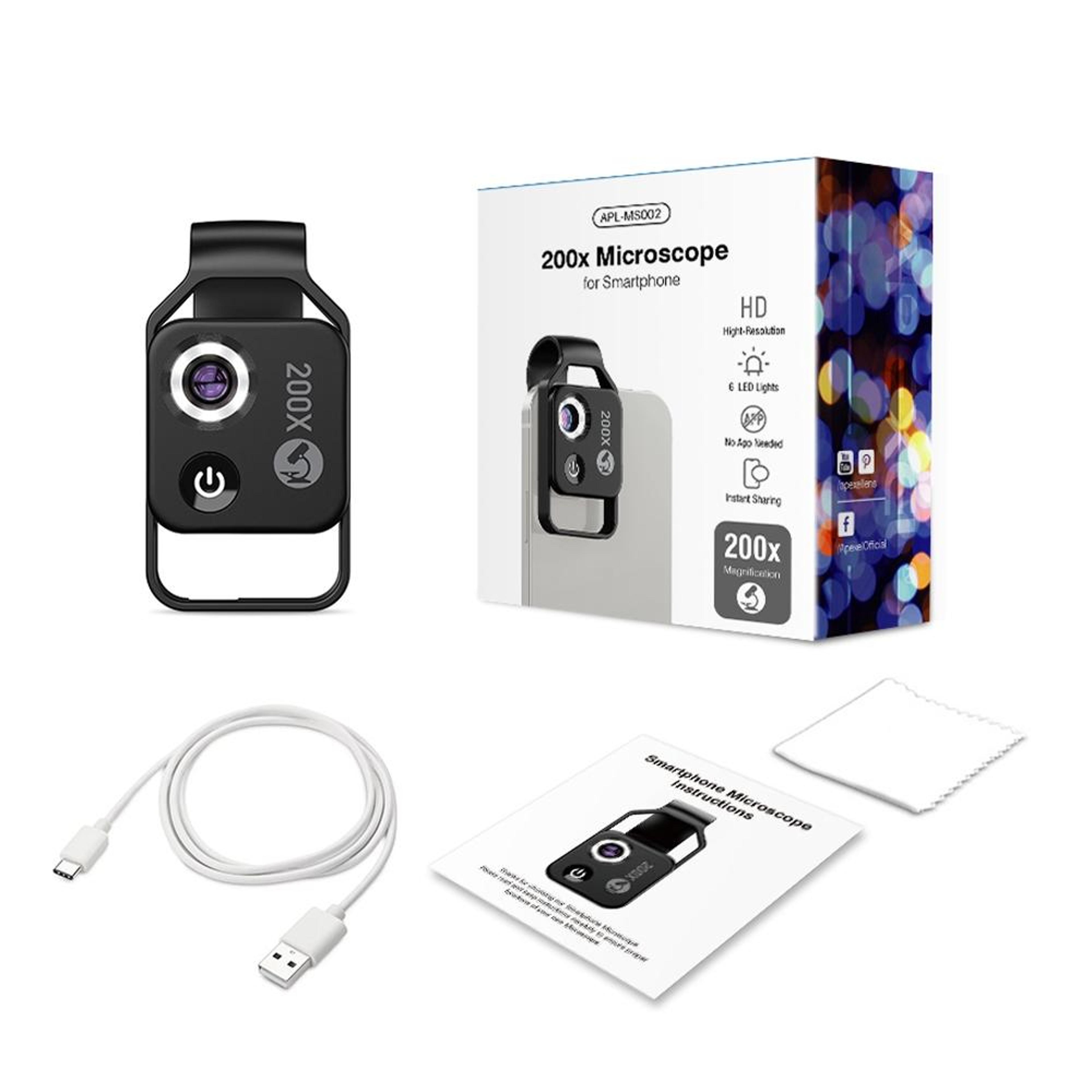 Smartphone Microscope Lens With CPL  LED Light For Kids Science Exploration 11