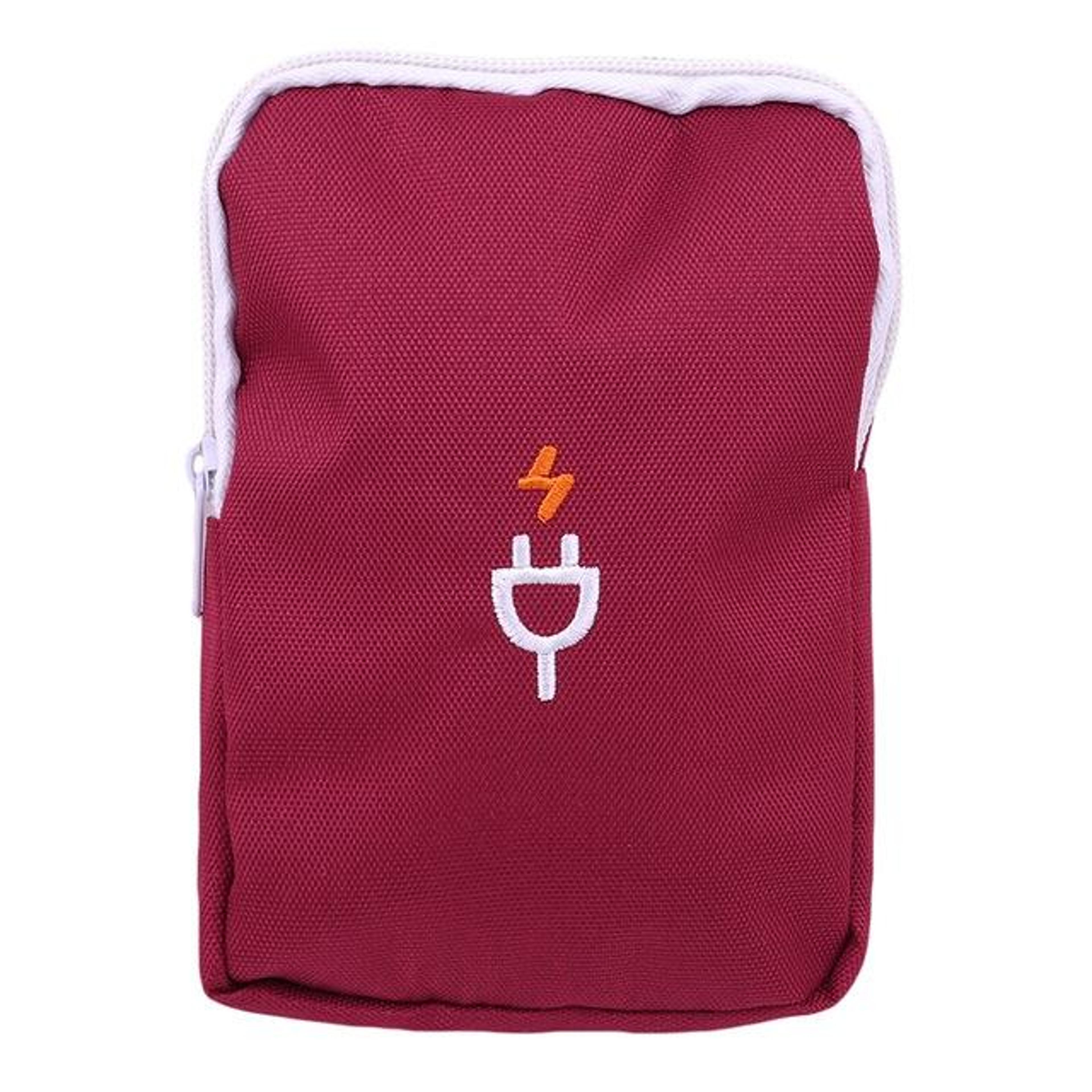 portable travel cable organizer and power bank pouch