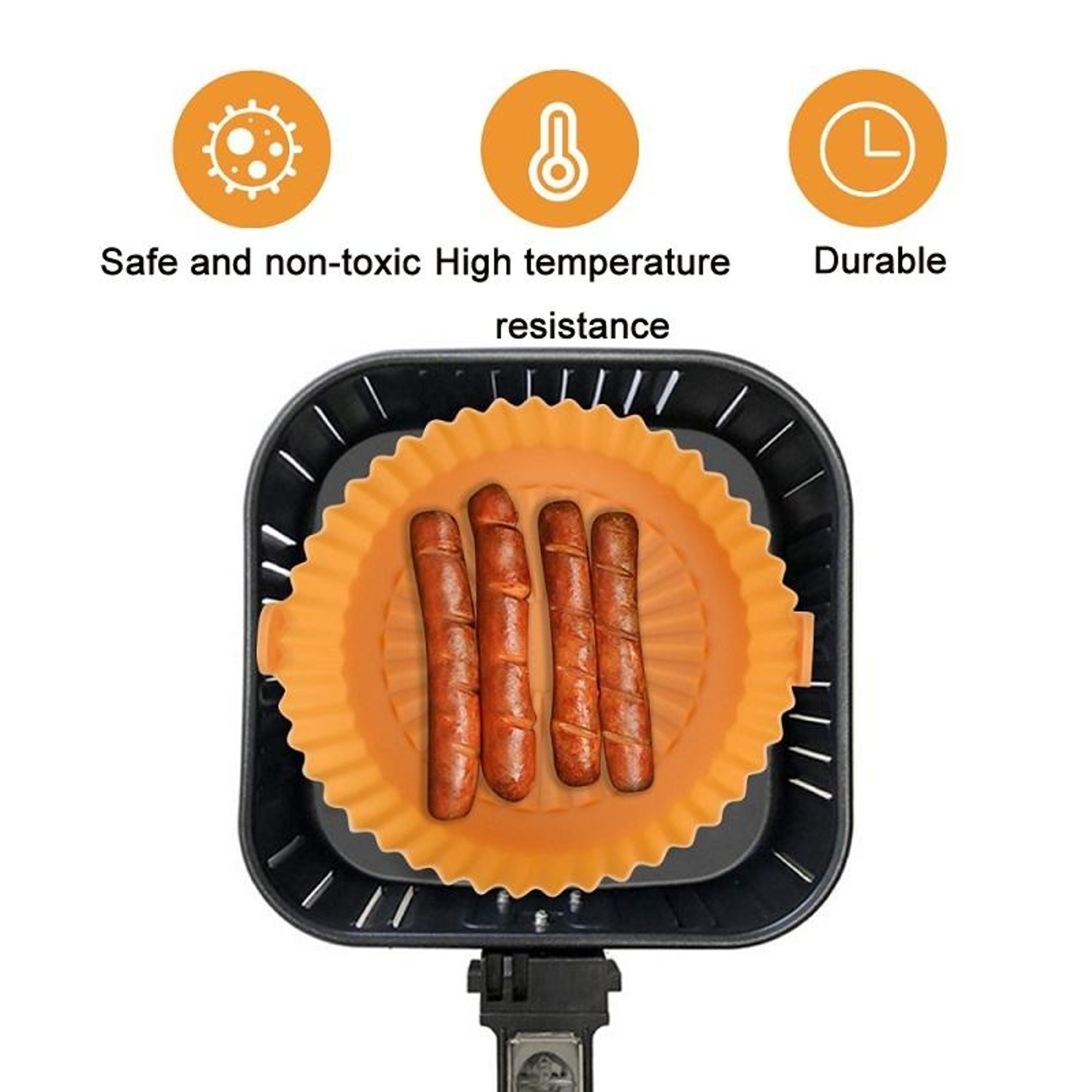 Large Reusable Silicone Air Fryer Liner With Handles Baskets 1