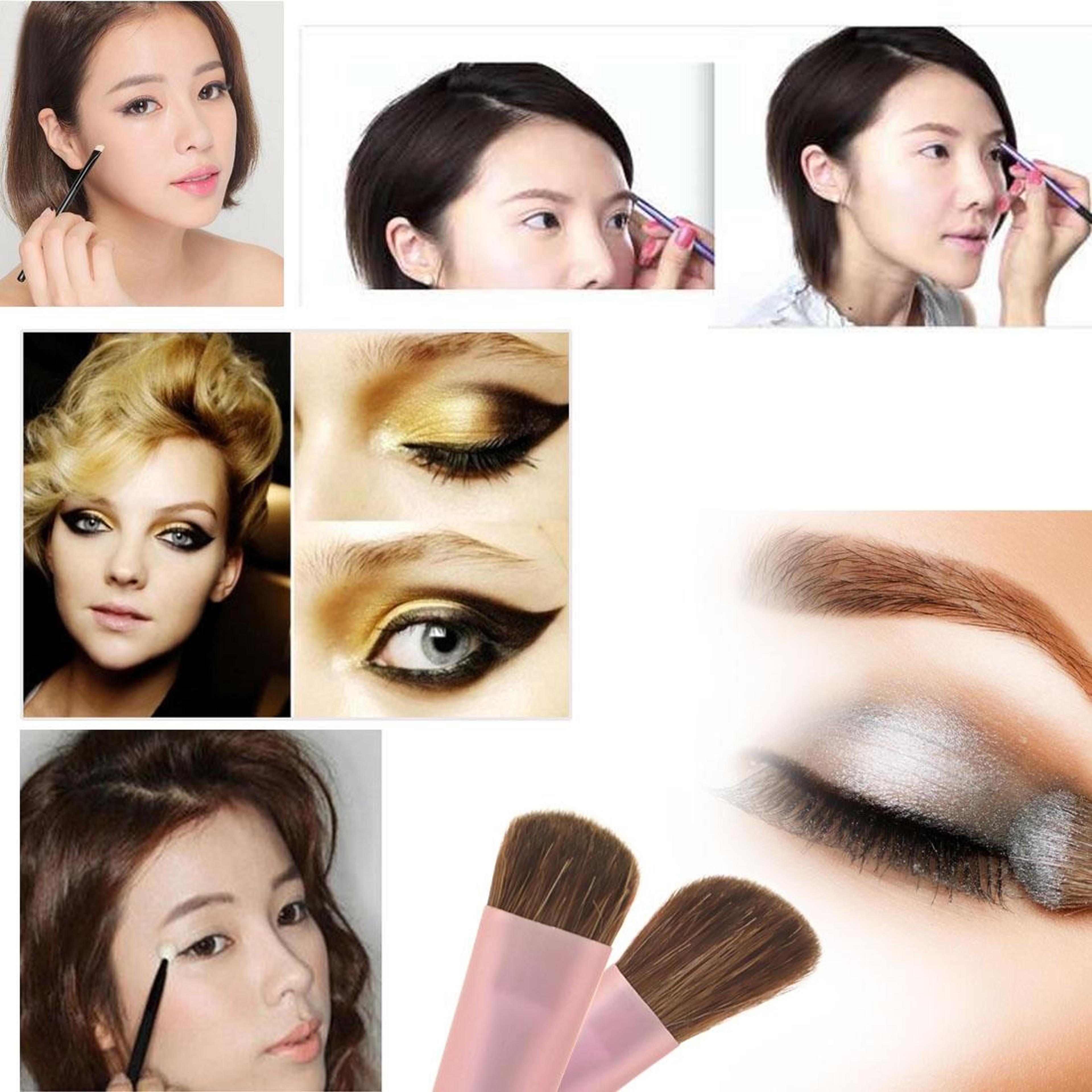 Eye Makeup Brush Set With Travel Case Portable Professional Eye Brushes Kit 7