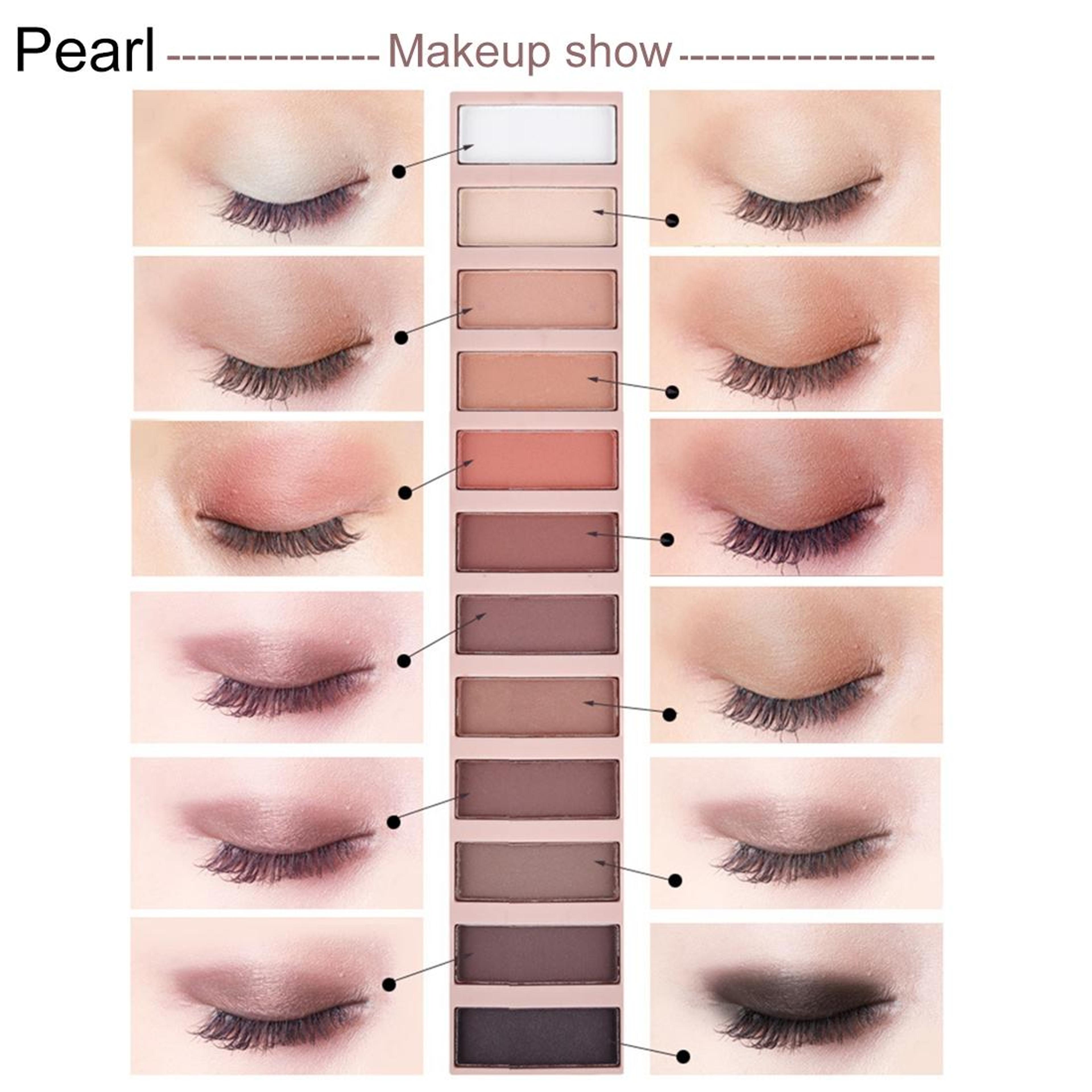 Smoky Eye Pearl Eyeshadow Palette With Brush Set For Bold  Blended Looks 8