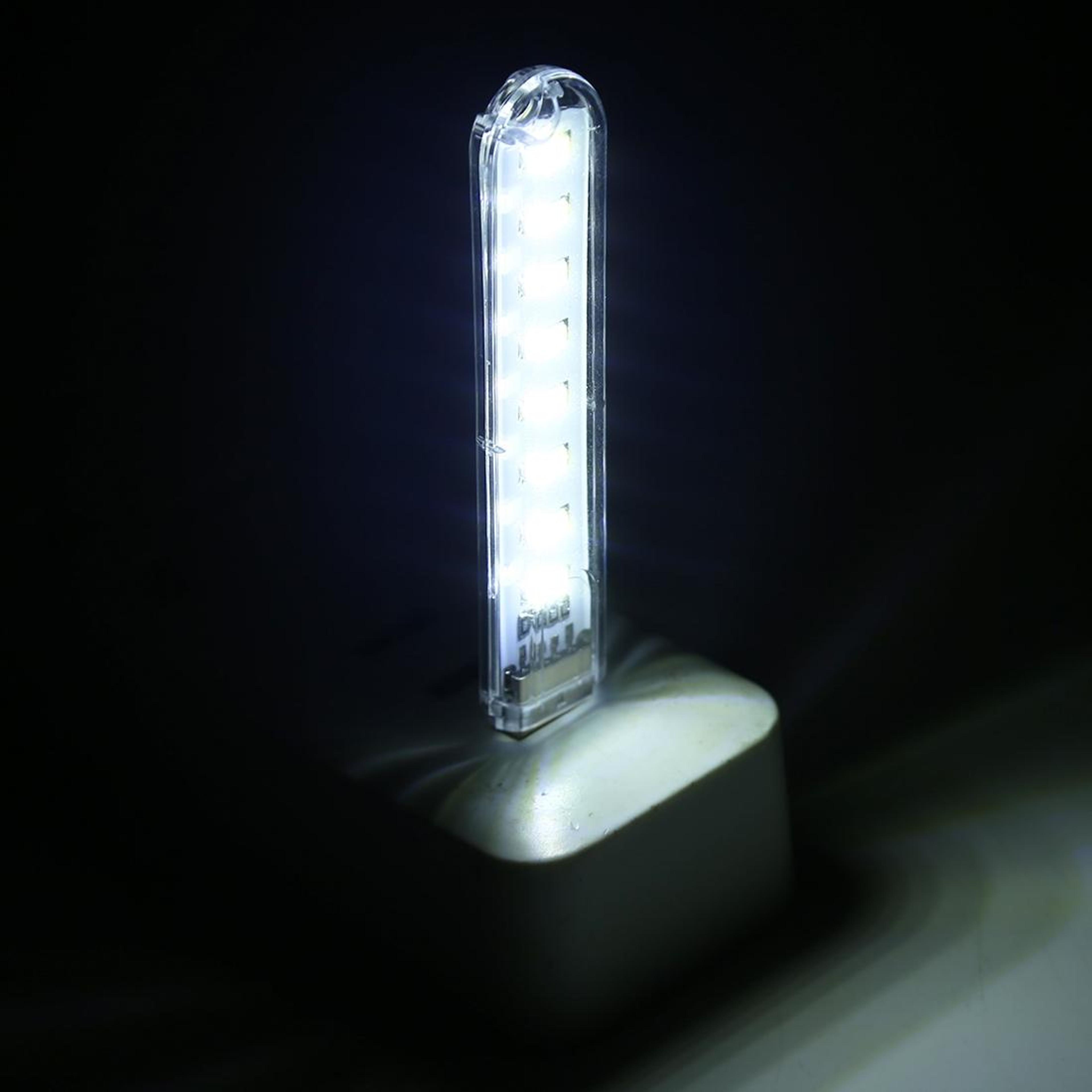 portable usb led book light 8 led clip-free reading lamp for laptop and power bank