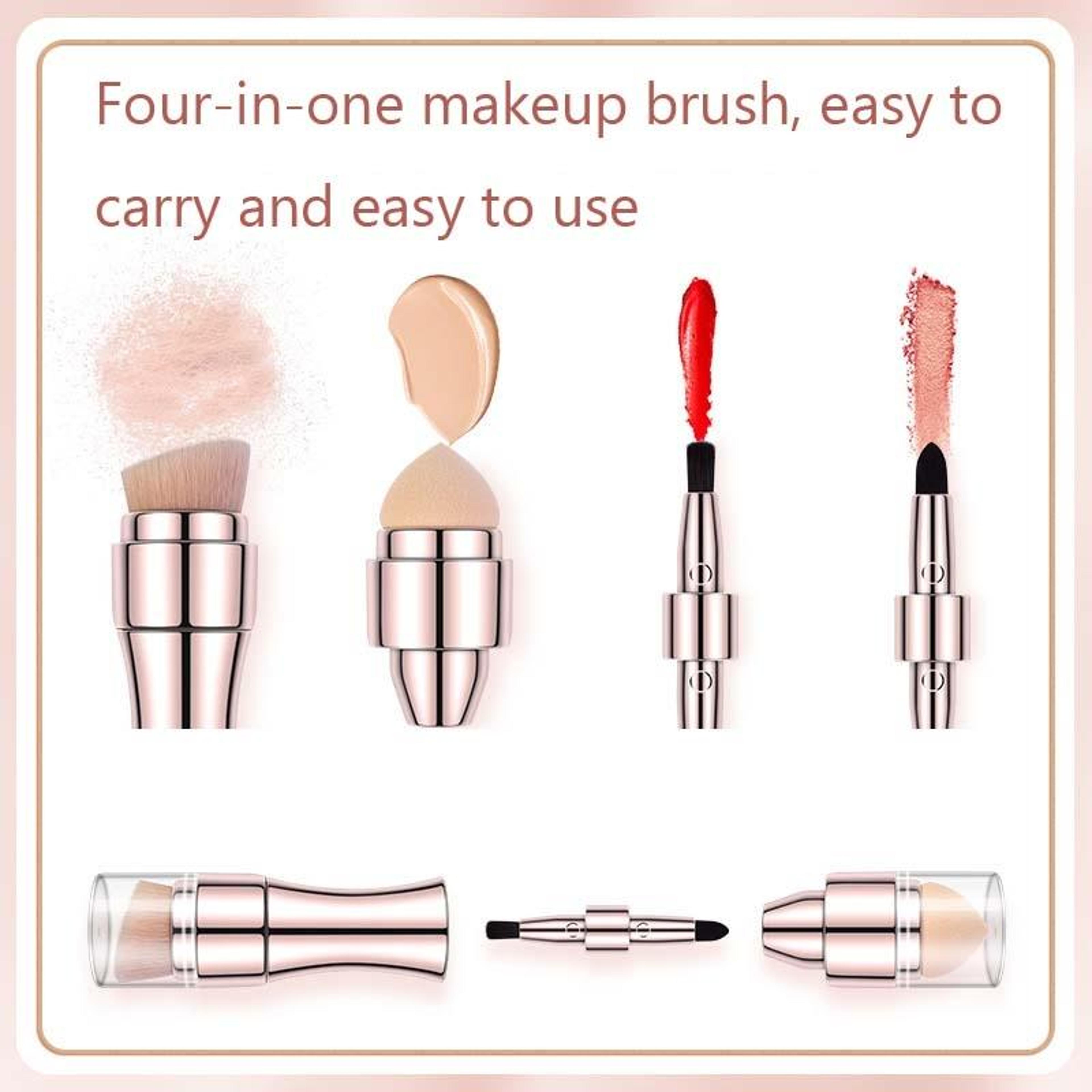 4 In 1 Retractable Makeup Brush Travel Friendly Multi Purpose Makeup Brush With Sponge And Eyeshado 5
