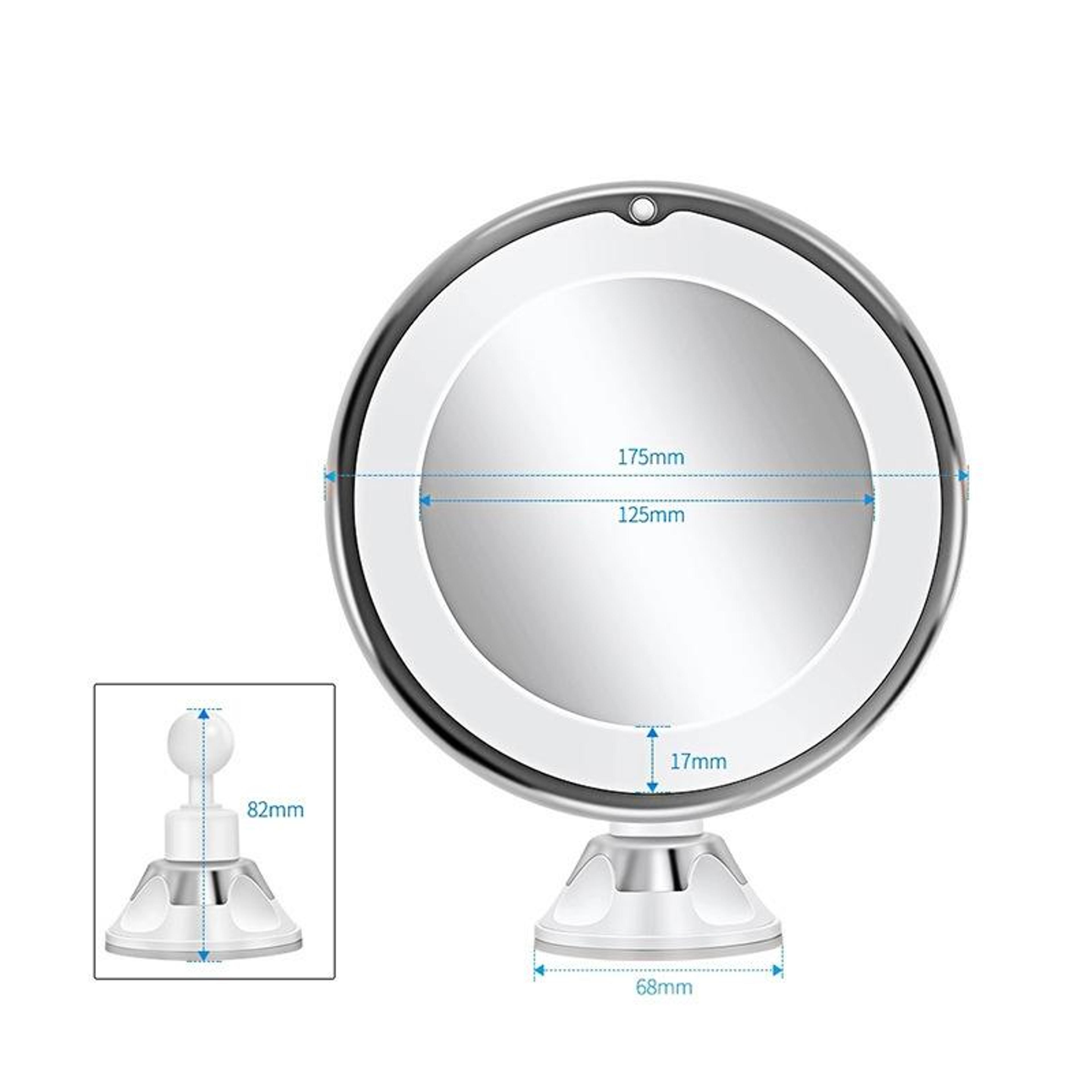 LED Makeup Mirror 5X Magnification Suction Cup Vanity Mirror With Adjustable Light 2