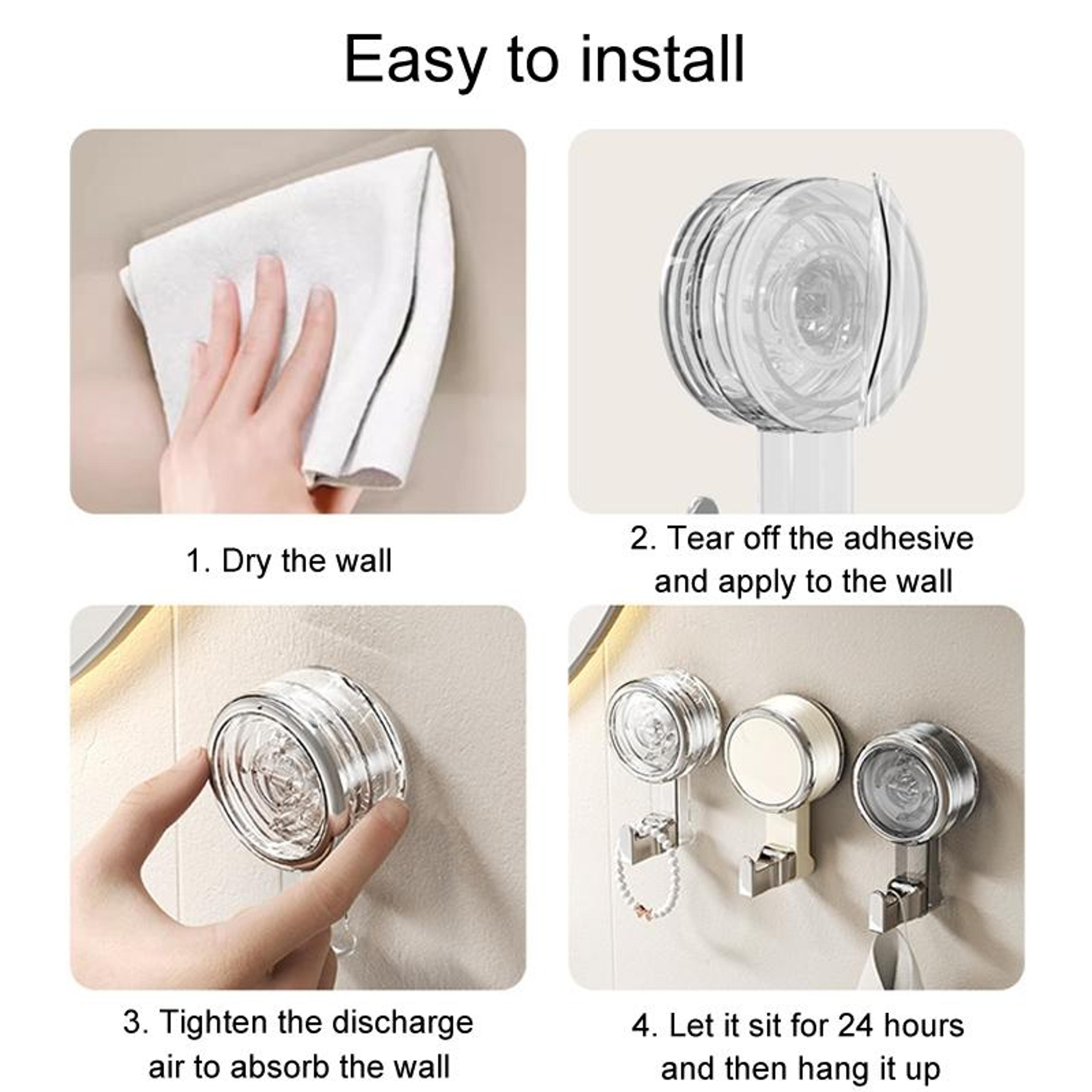 Clear Suction Cup Hooks No Drill Wall Mounted Bathroom Organizer Hooks 7