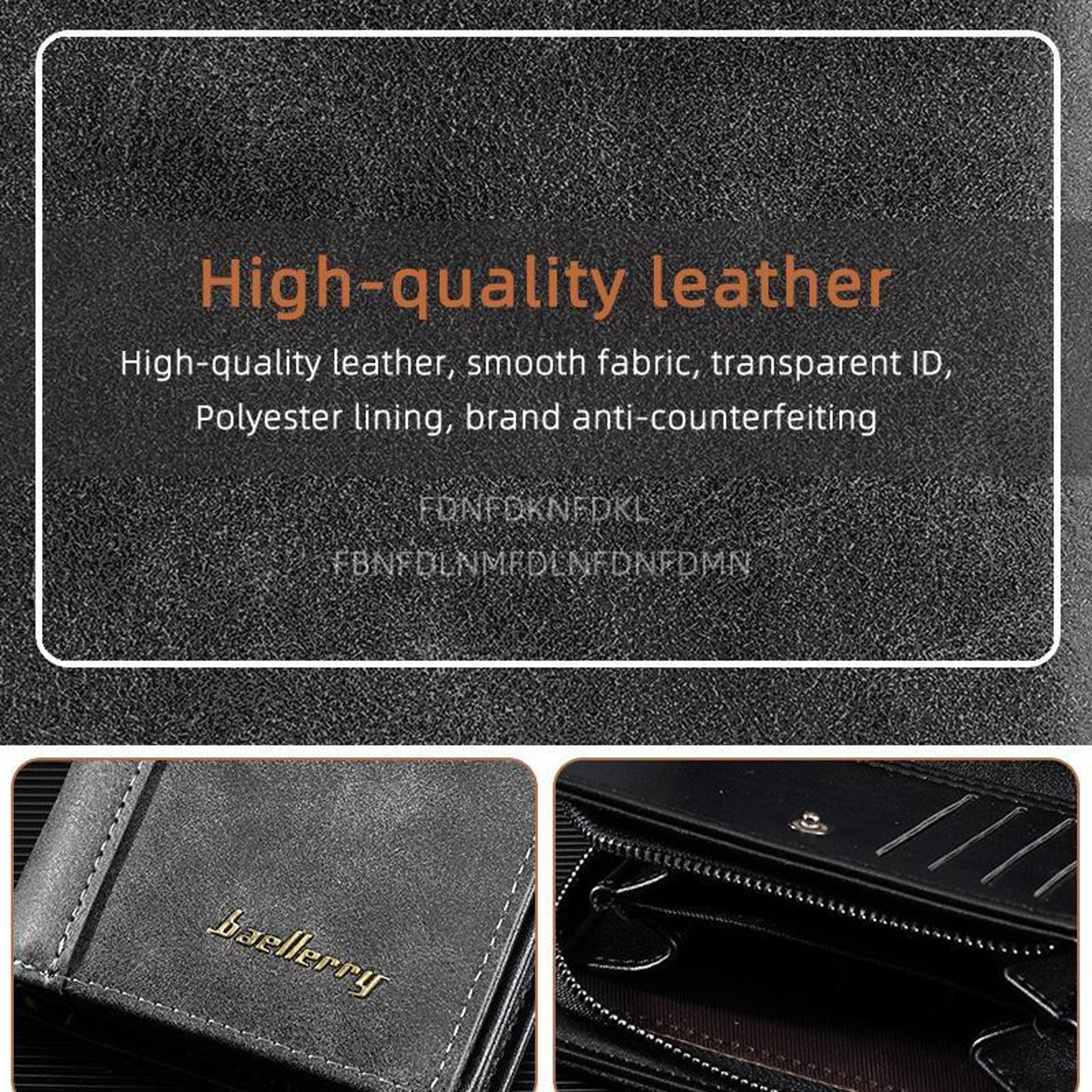 Vintage Contrast Zip Men Compact Wallet With Coin Pocket  Multi Card Holder 2