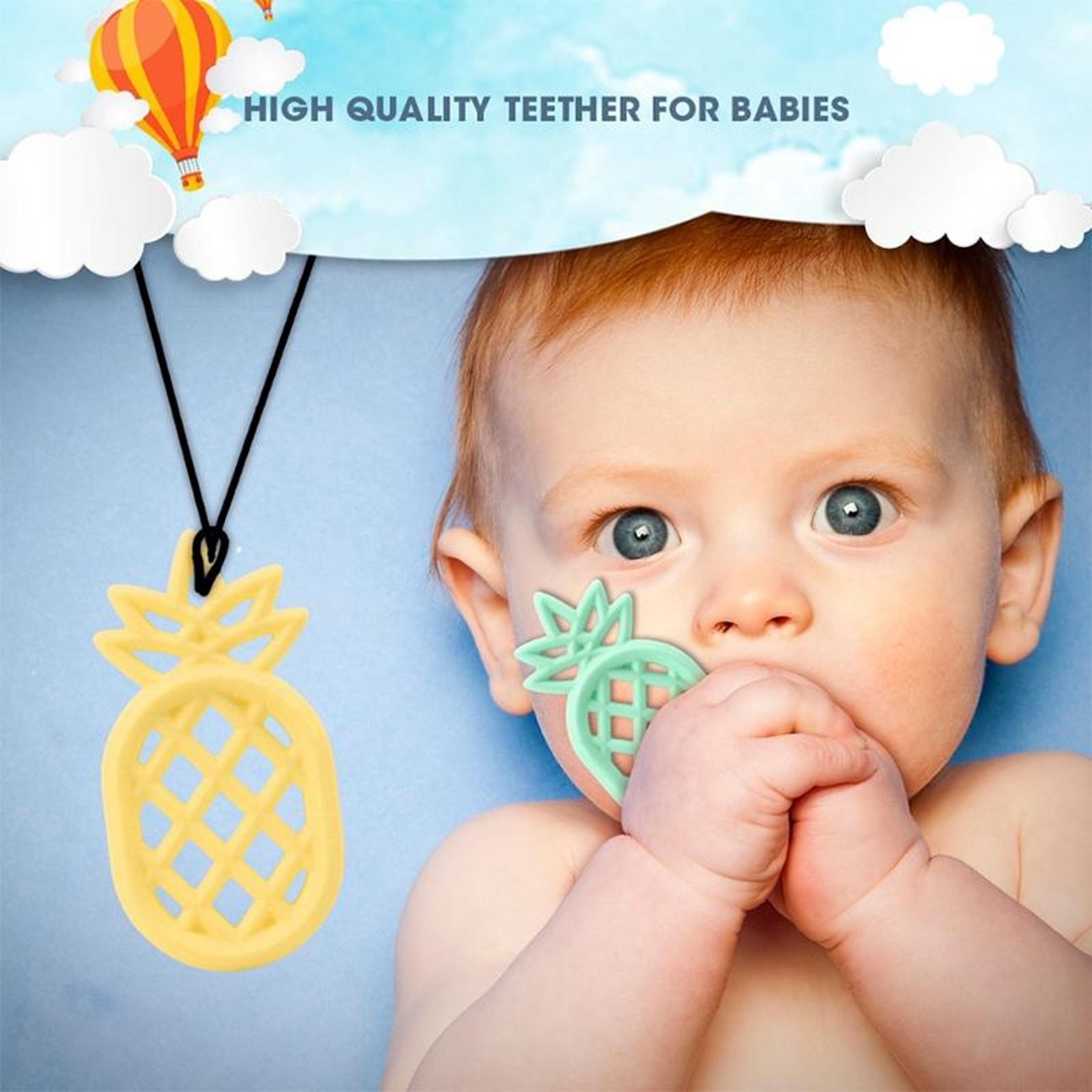 Pineapple Silicone Baby Teether Pendant Toy  Safe Teething Relief Soothing Necklace 11