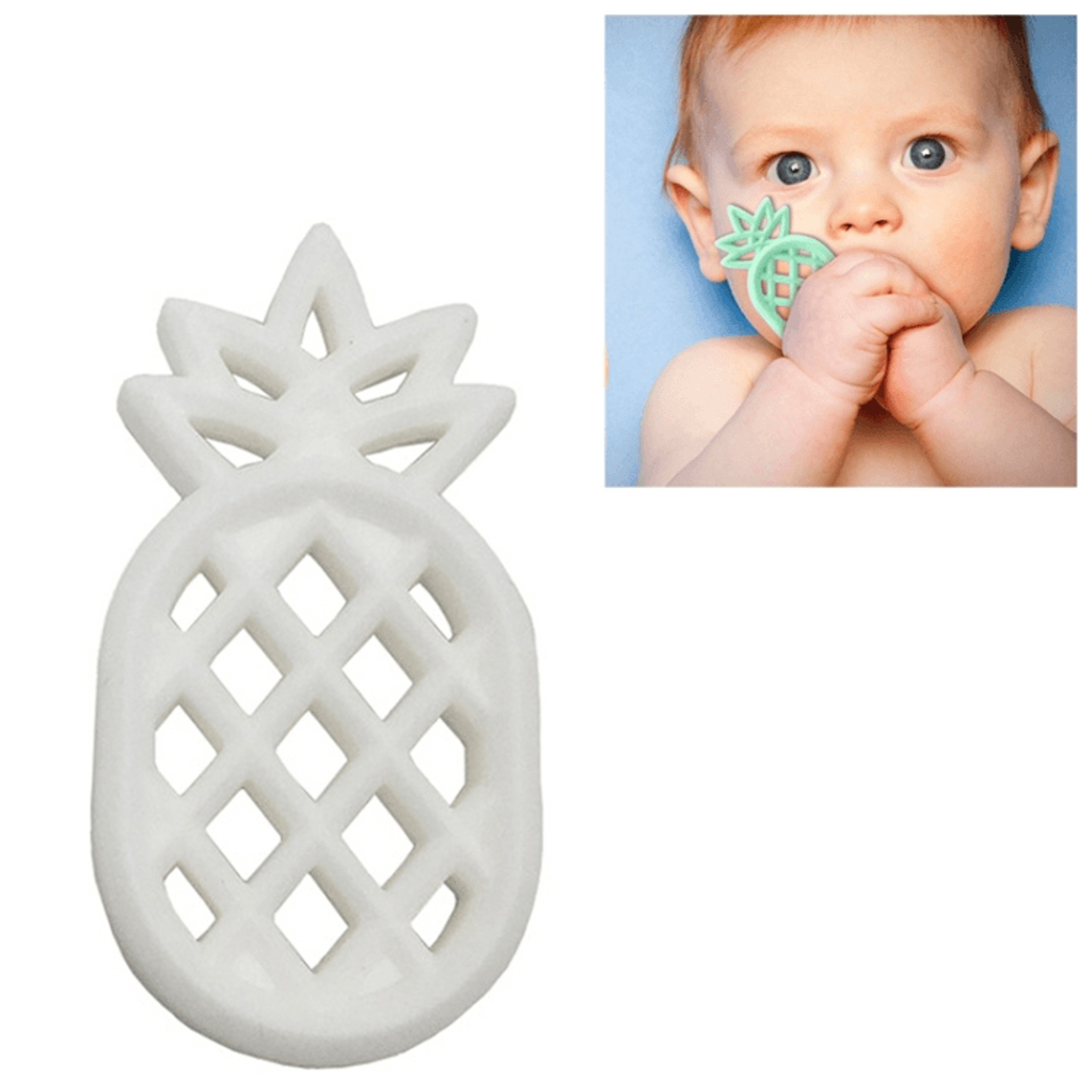 Pineapple Silicone Baby Teether Pendant Toy  Safe Teething Relief Soothing Necklace 17