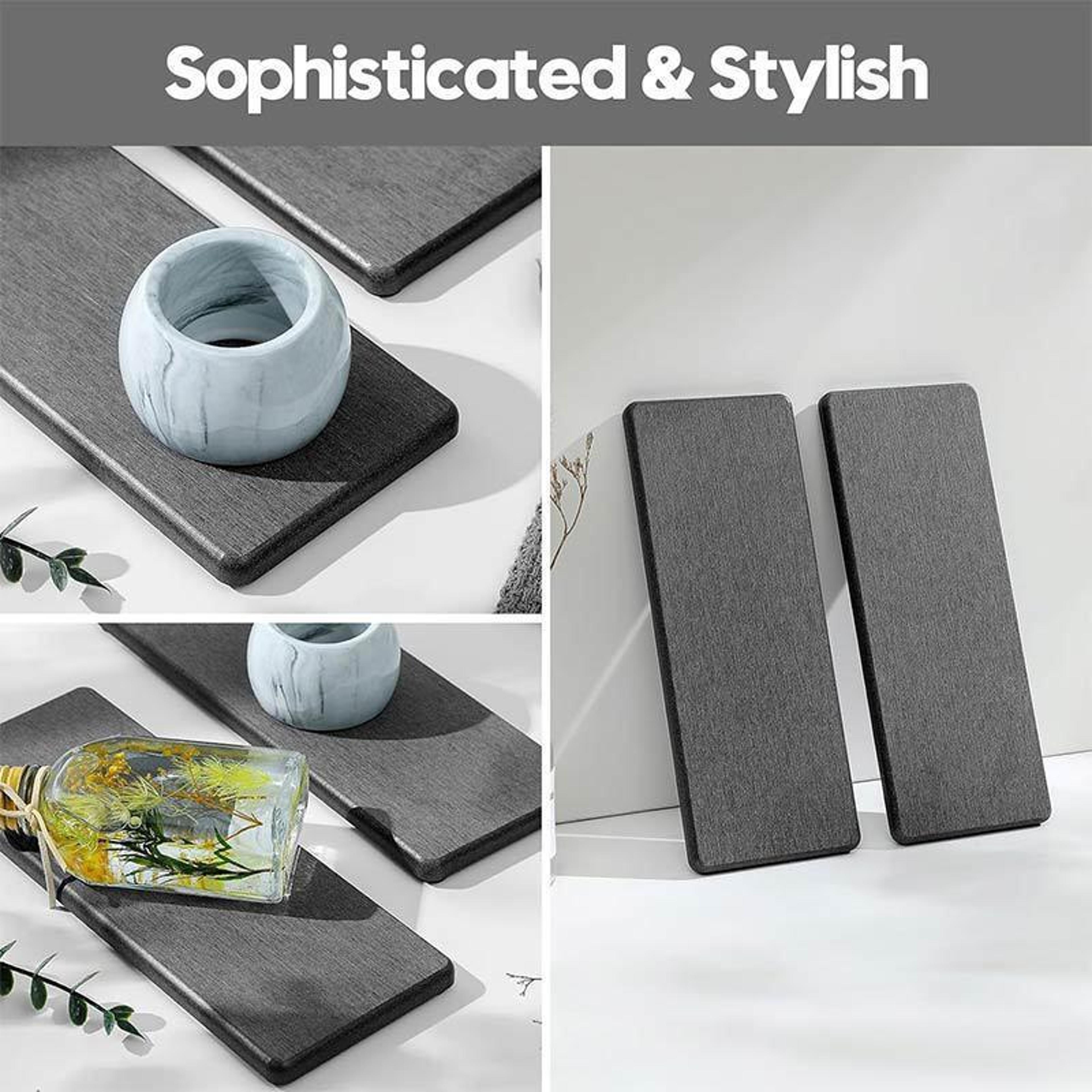 Quick Dry Diatomaceous Earth Mat Absorbent Bathroom Drying Mat Non Slip Countertop Coaster Tray 2