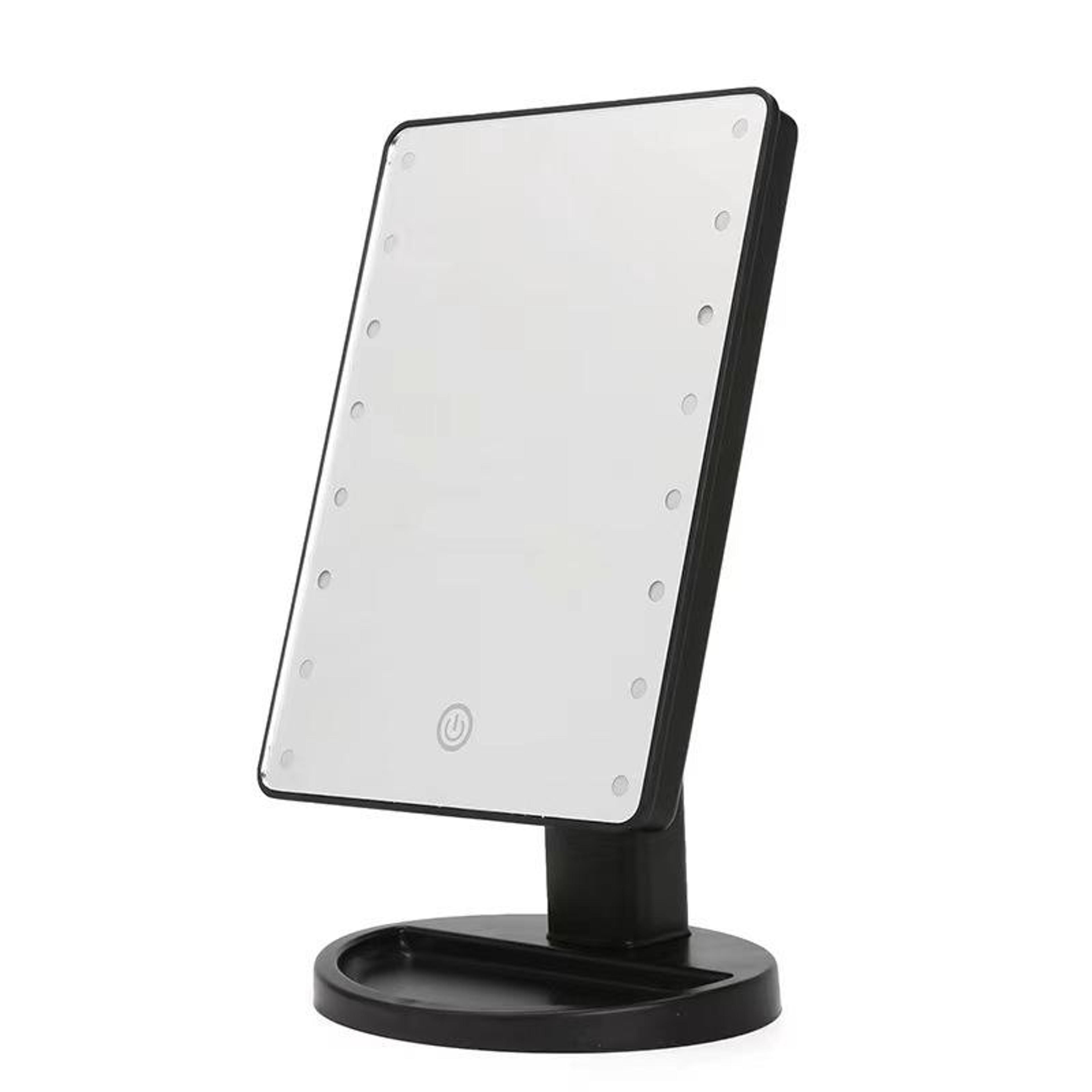 LED Lighted Makeup Mirror With Storage Base  Touch Control Rotatable Vanity Mirror 9