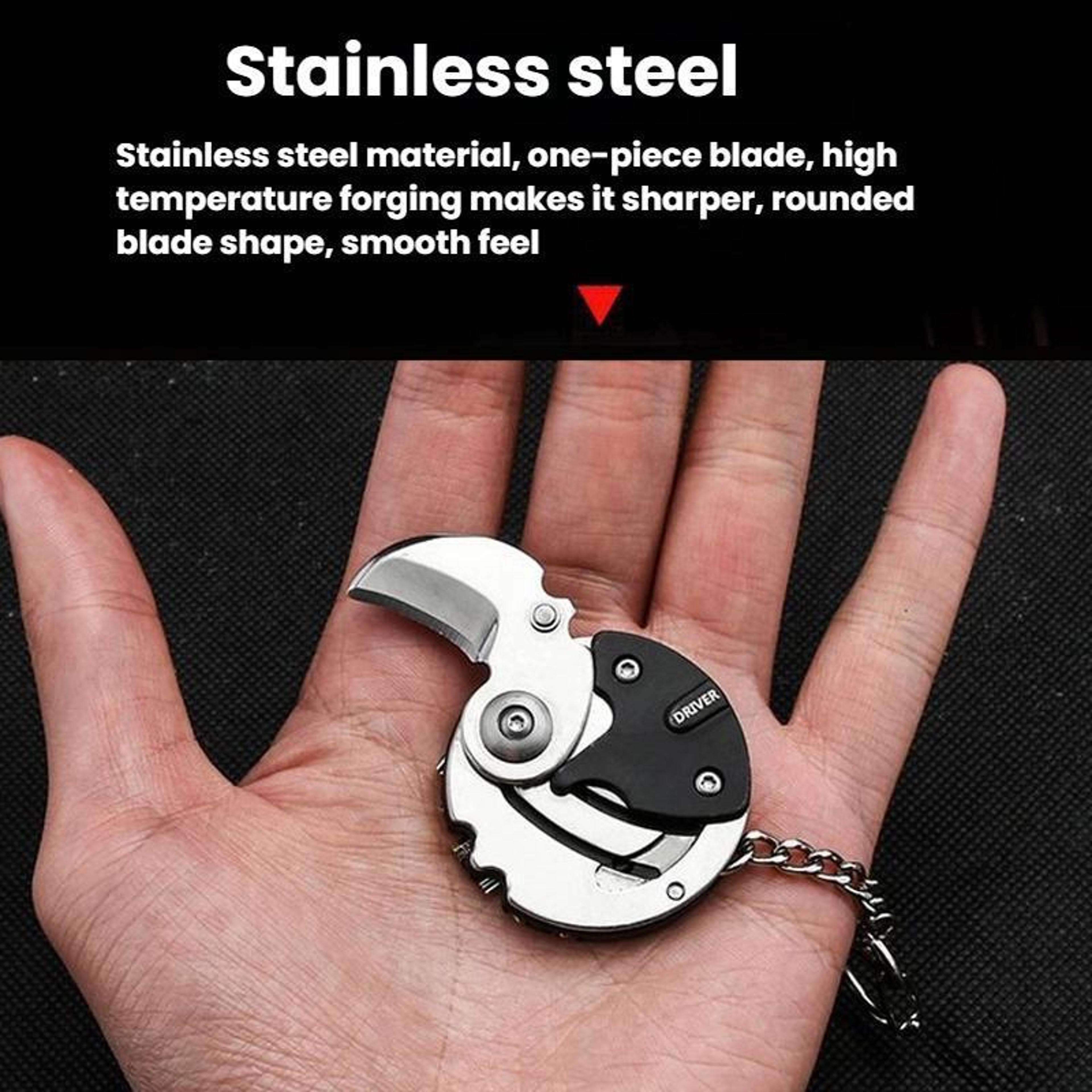 Compact EDC Multi Tool Knife With Screwdriver  Bottle Opener Stainless Steel Pocket Tool 6