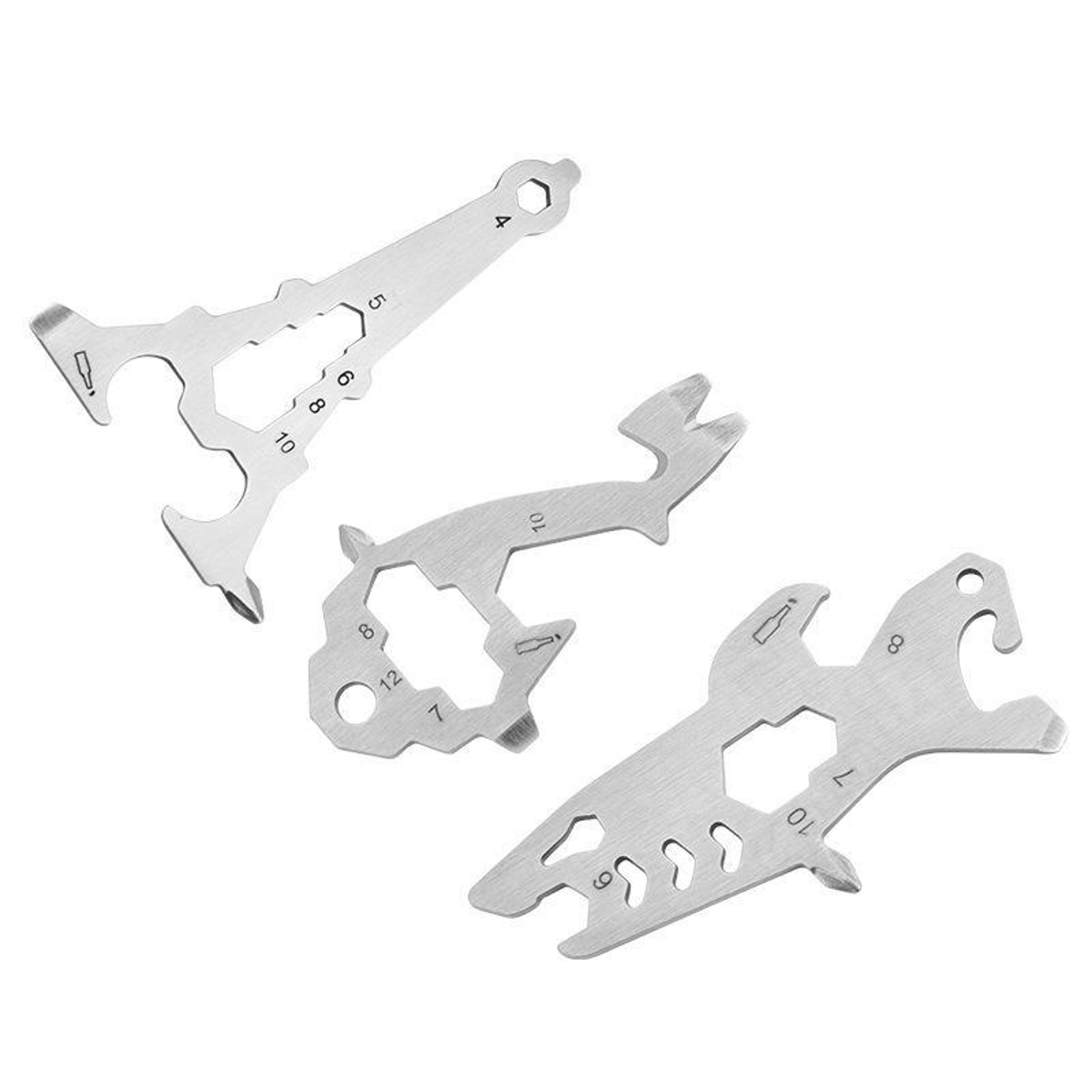 shark shape multi tool card stainless steel bottle opener tool & pocket edc survival tool