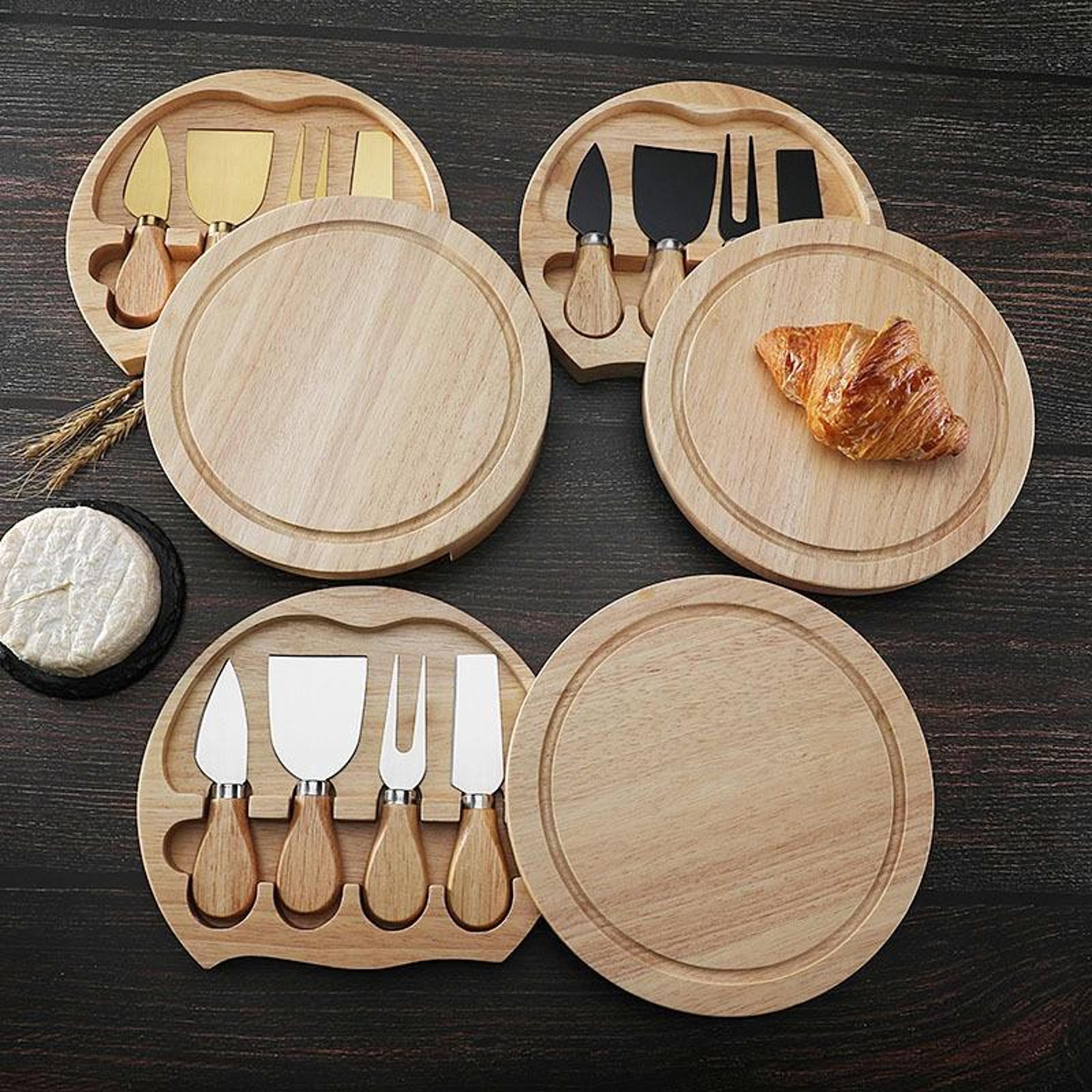 Elegant Oak Cheese Knife Set With Storage Box Stainless Steel Cheese Tools 1