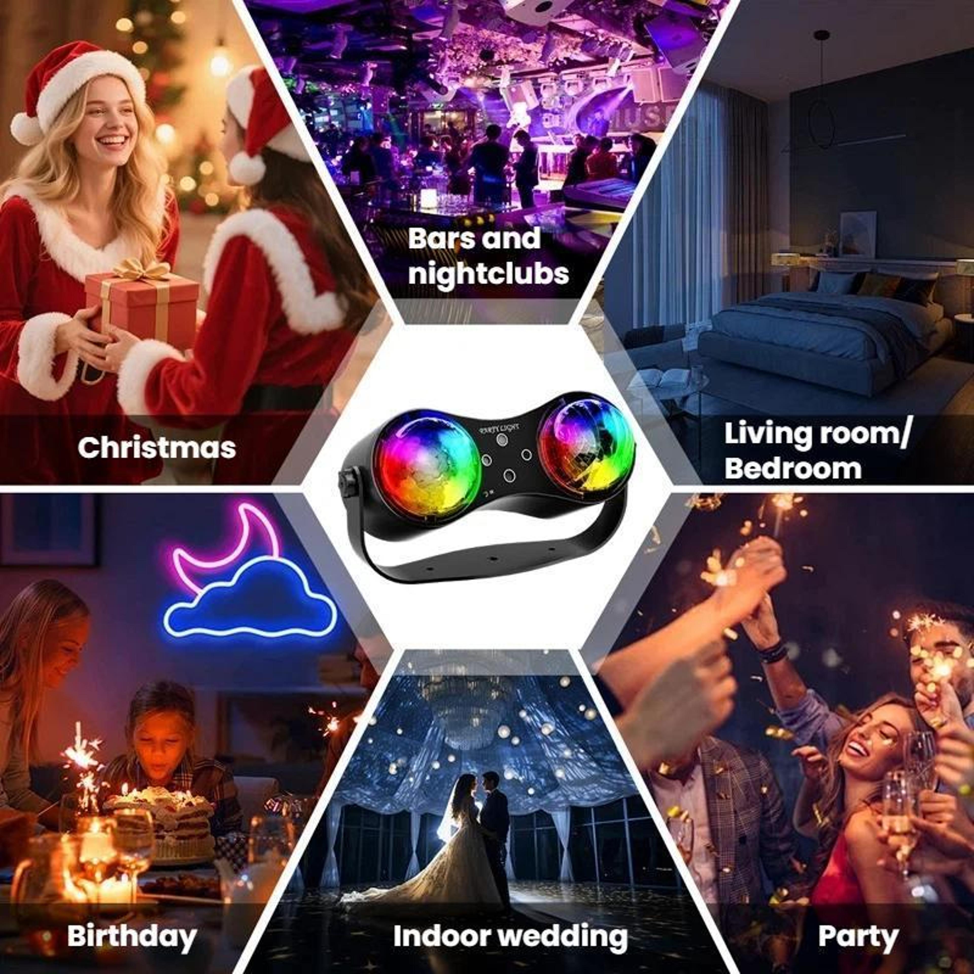 Remote Control LED Stage Light With 7Color Rotating Disco Ball For Parties  Home Atmosphere 4