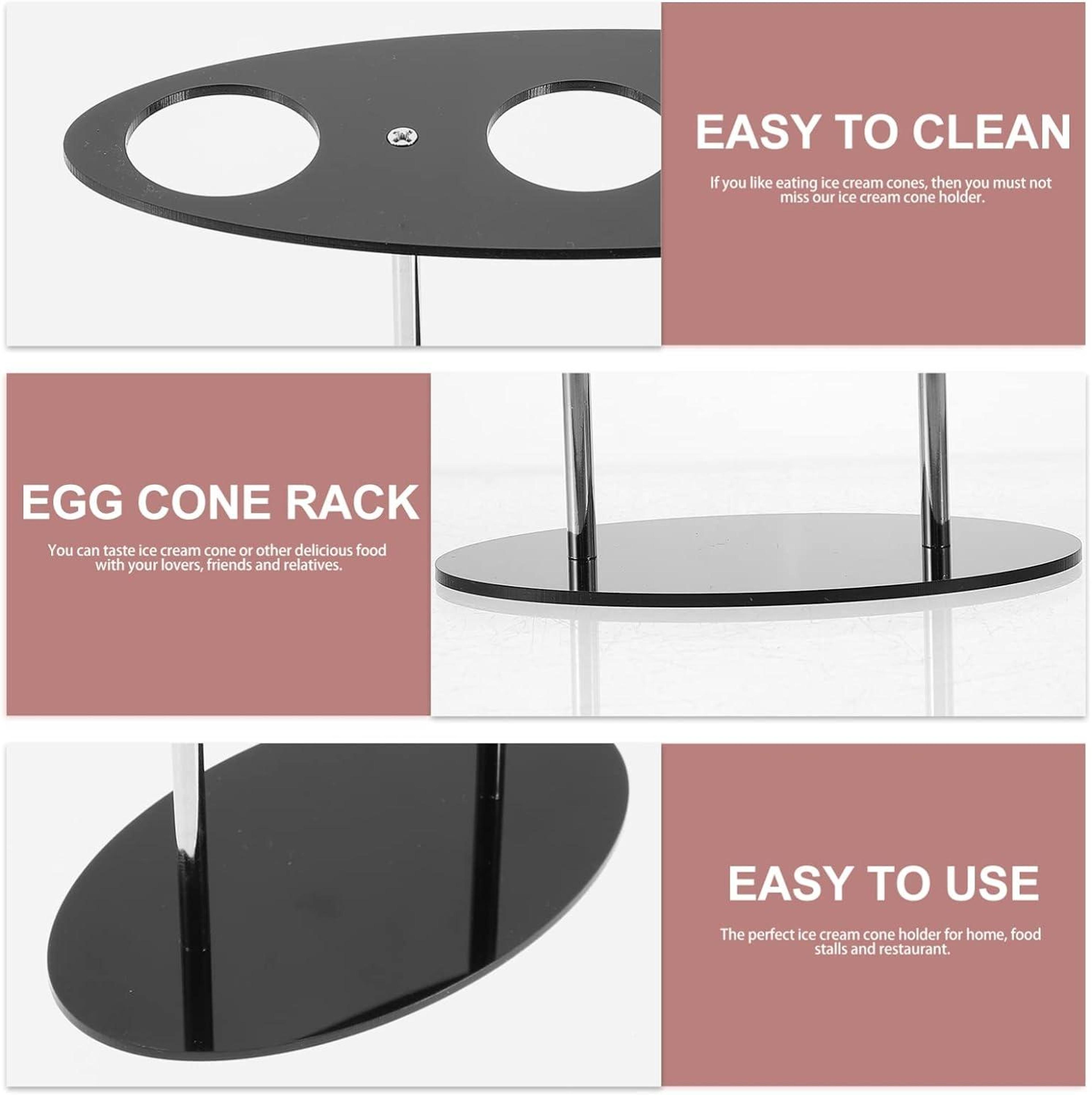 Clear Acrylic Ice Cream Cone Display Stand Rack For Parties  Dessert Presentation 4