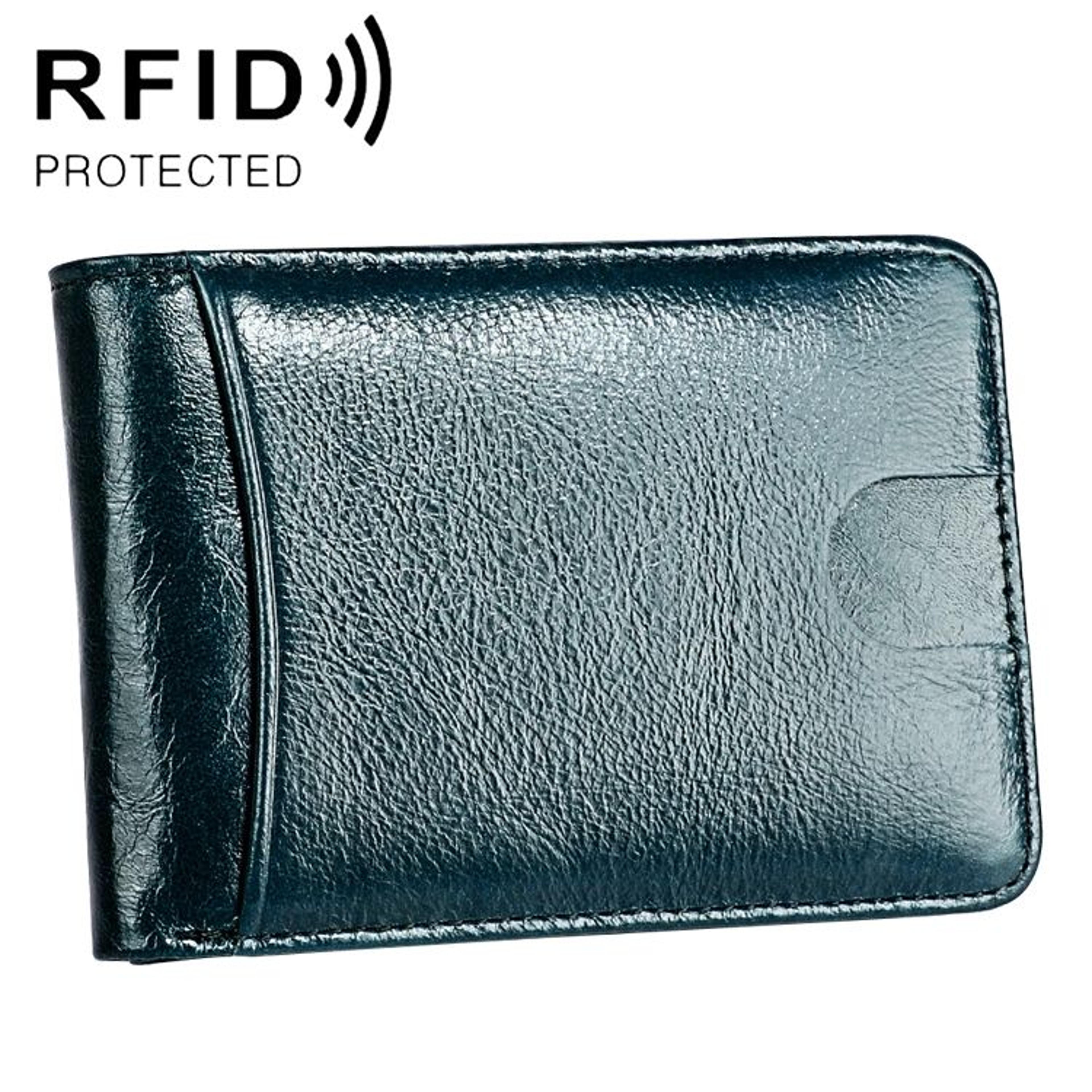 Slim RFID Blocking Wallet Crazy Horse Leather Mini Card Holder For Men And Women 10
