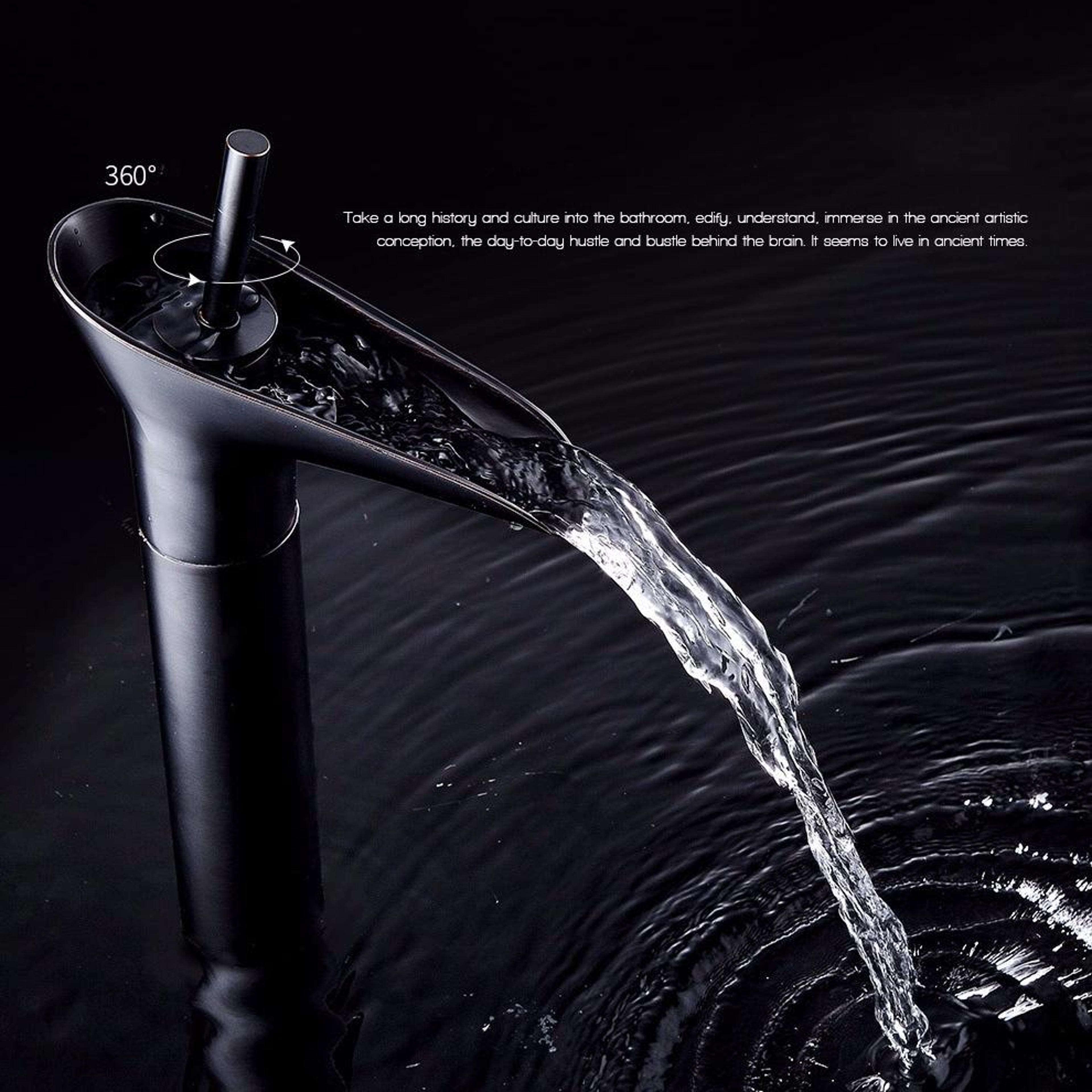 Waterfall Bathroom Faucet Brass Hot  Cold Mixer Tap For Modern Washbasins 5