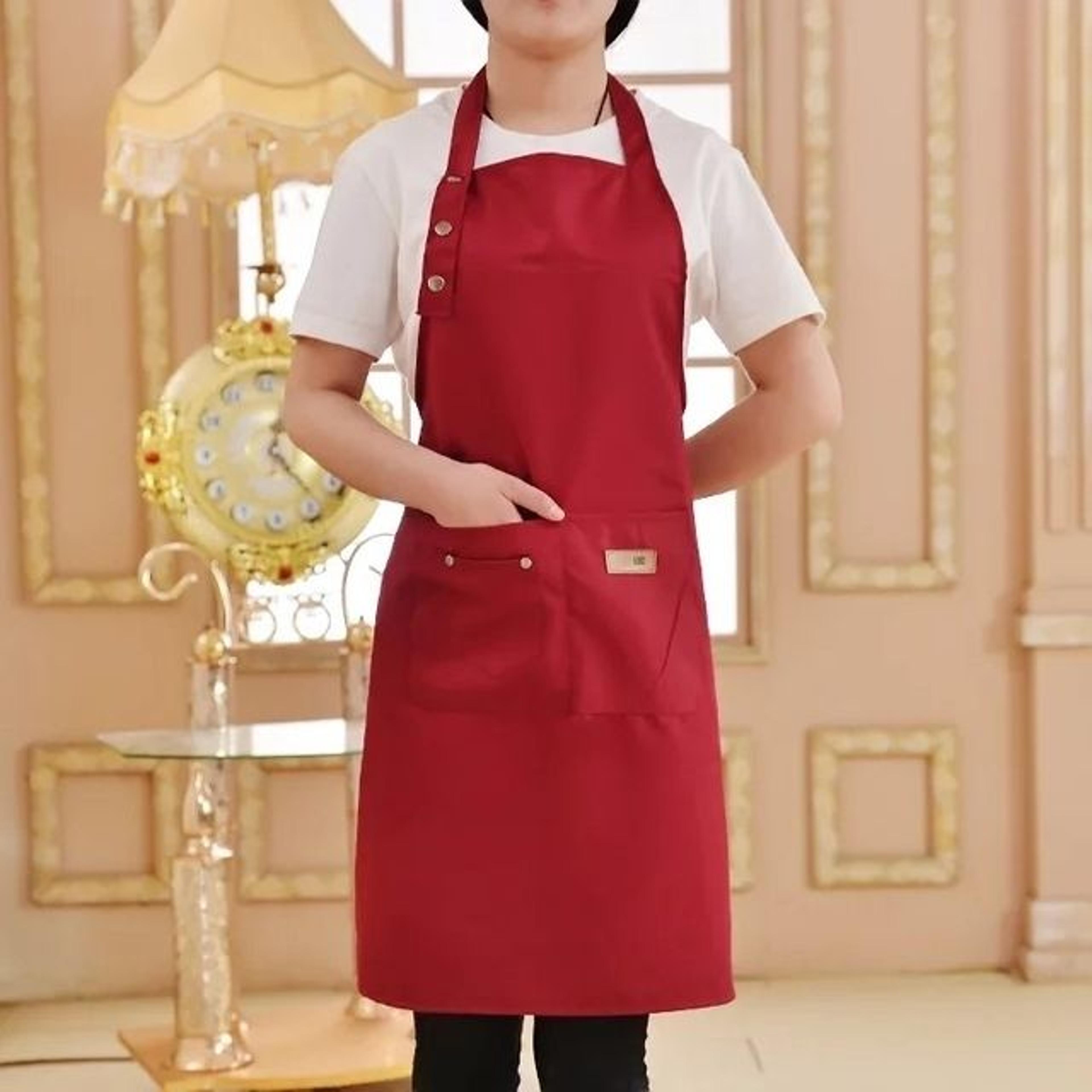 Adjustable Waterproof Cotton Chef Apron For Cooking BBQ Cafe  Salon Use 6