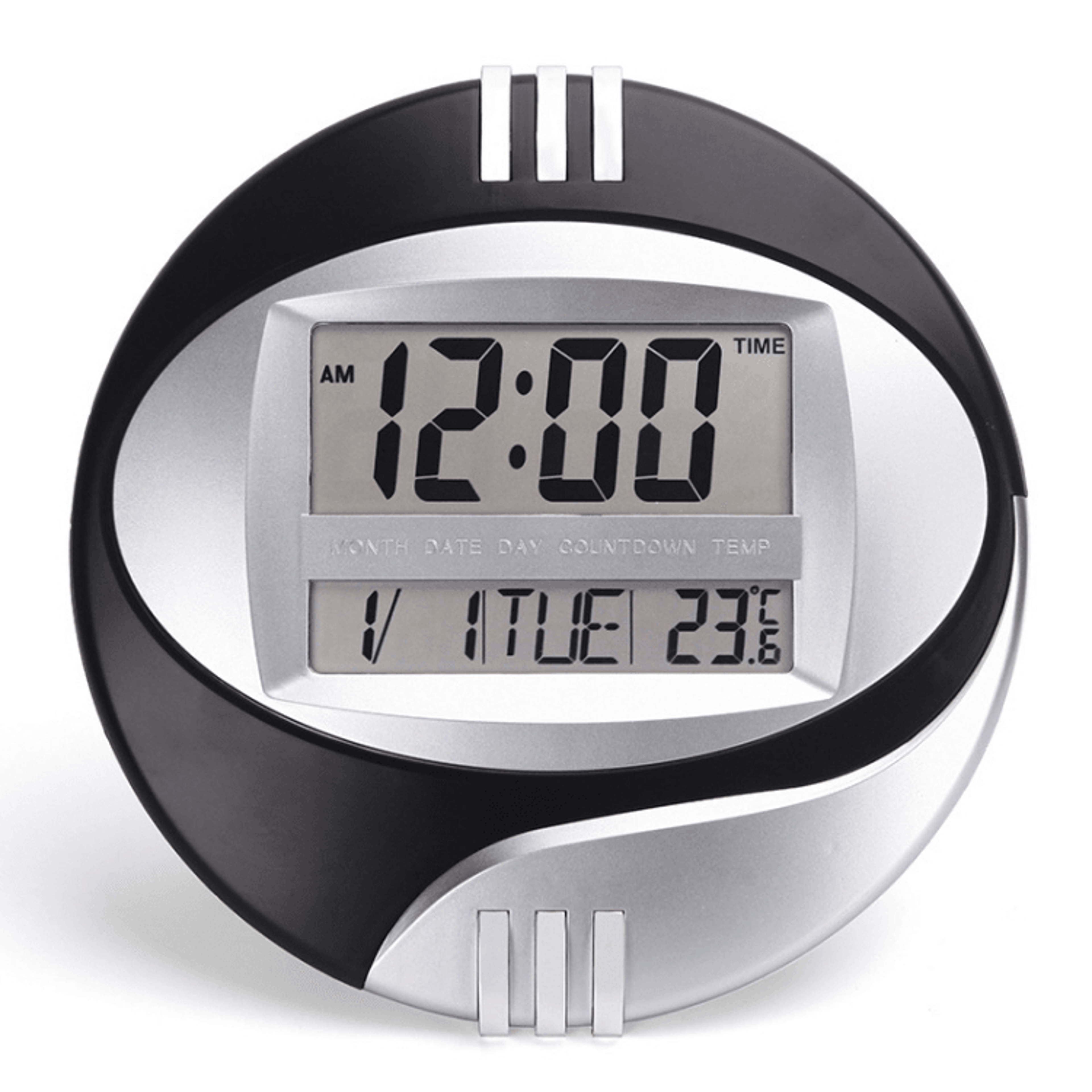 Modern Silent Digital Wall Clock With Large LCD Display Temperature Monitor  Snooze Alarm 10