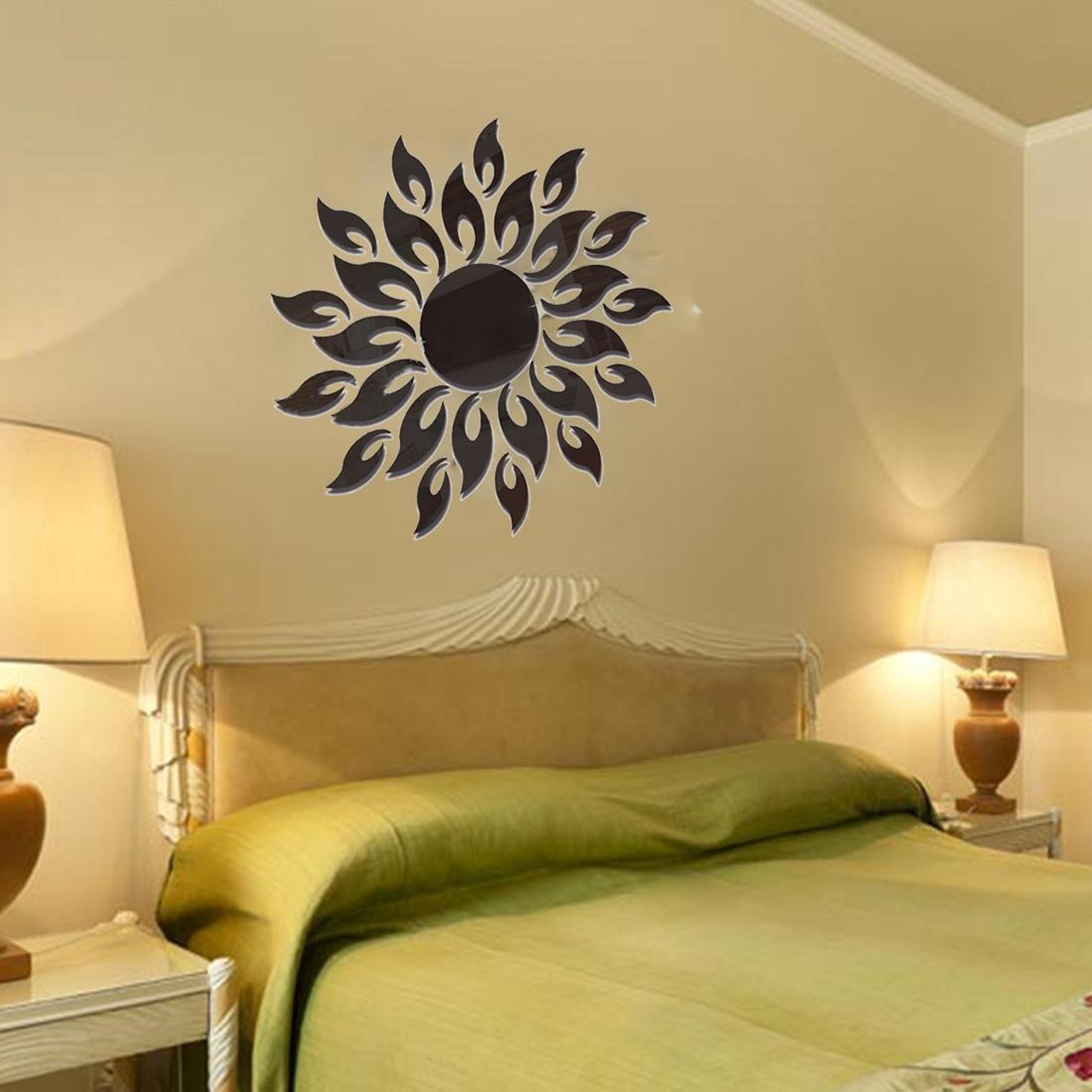 sunflower acrylic mirror wall sticker for bedroom and living room decor