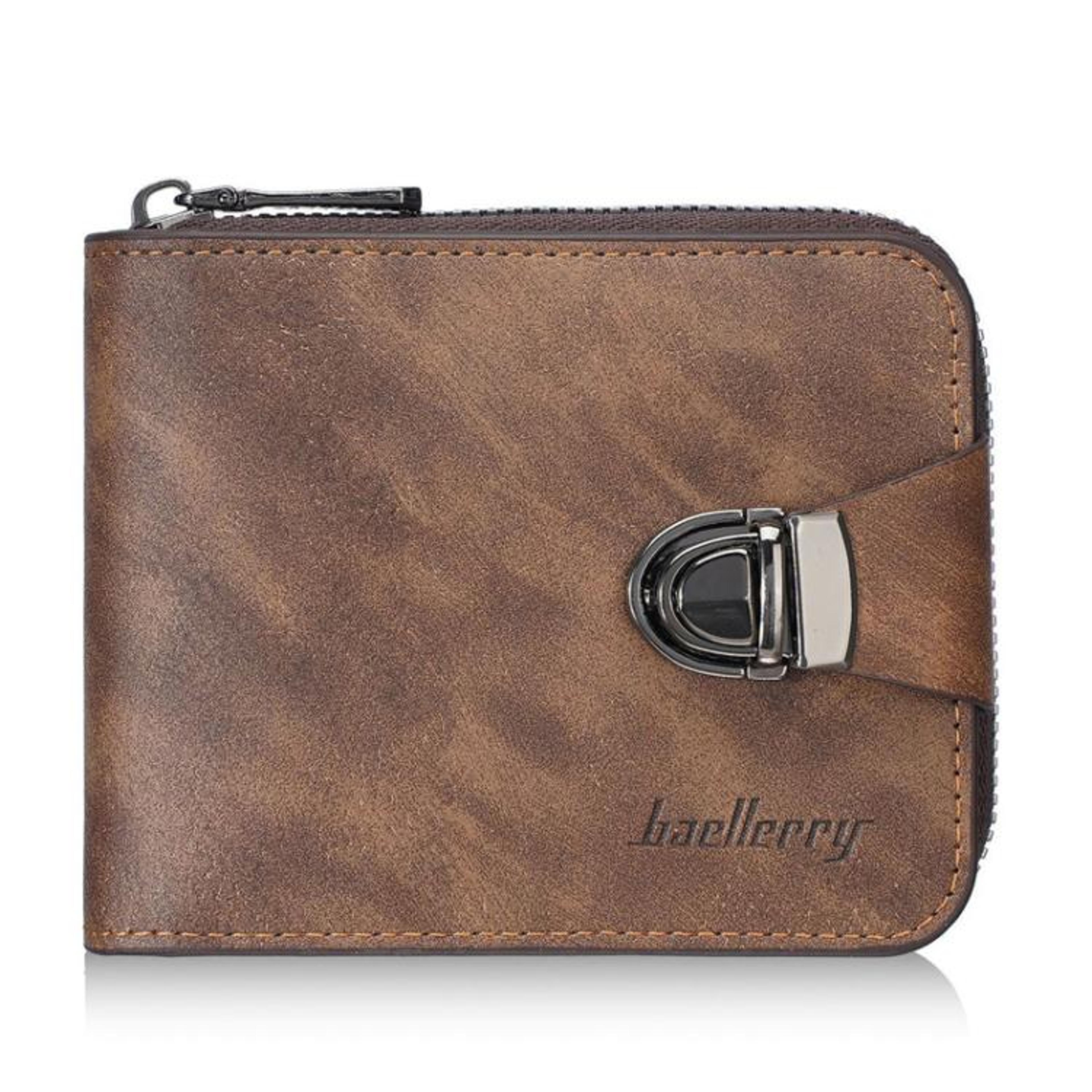 Vintage Men Wallet With Zipper Coin Pocket  MultiCard Holder 10