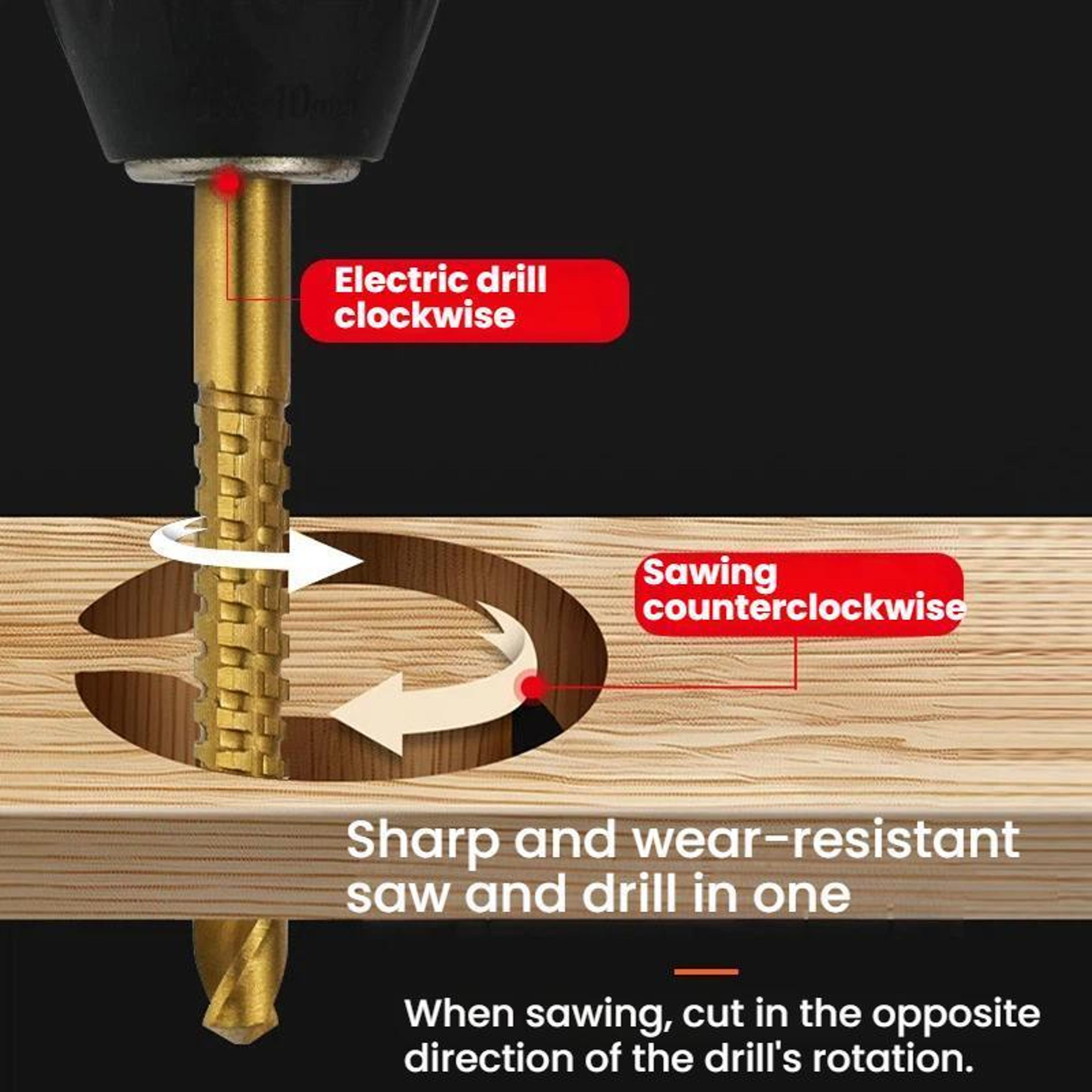 6PCS Step Drill Bit Set With Triangular Shank For Wood Plastic  Soft Metal Cutting 6
