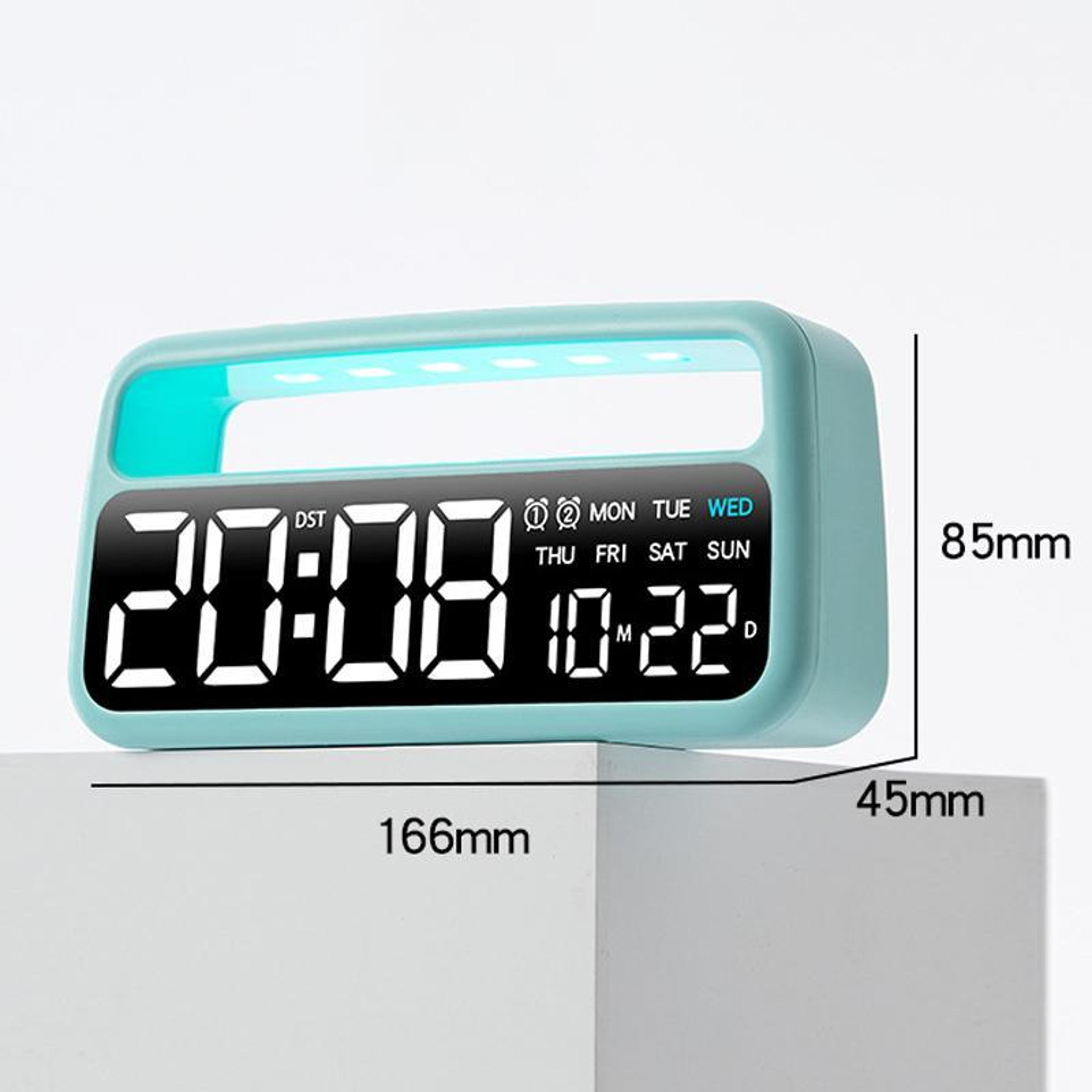 LED Alarm Clock With Ambient Night Light  Auto Dimming Display 7